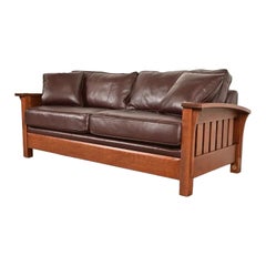 L. & J. G. Stickley Mission Oak Arts & Crafts Sofa