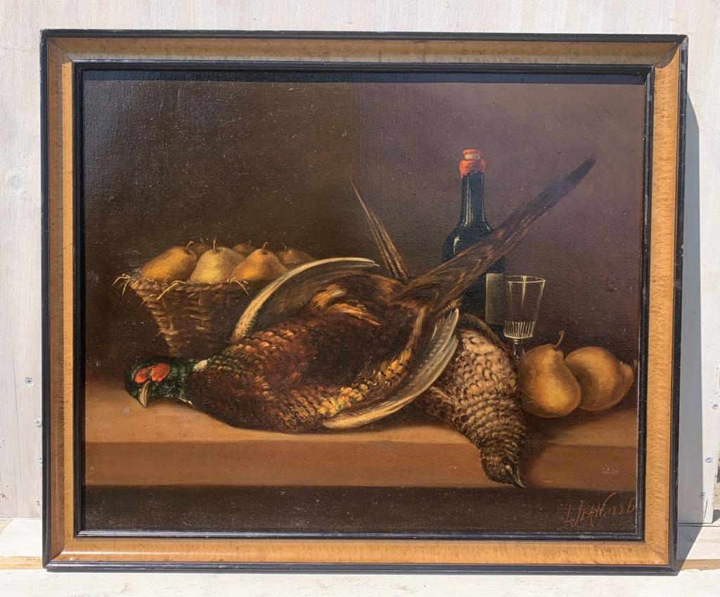 L. Jean (scuola britannica) - Natura morta del XIX secolo - Uccelli e pere 1