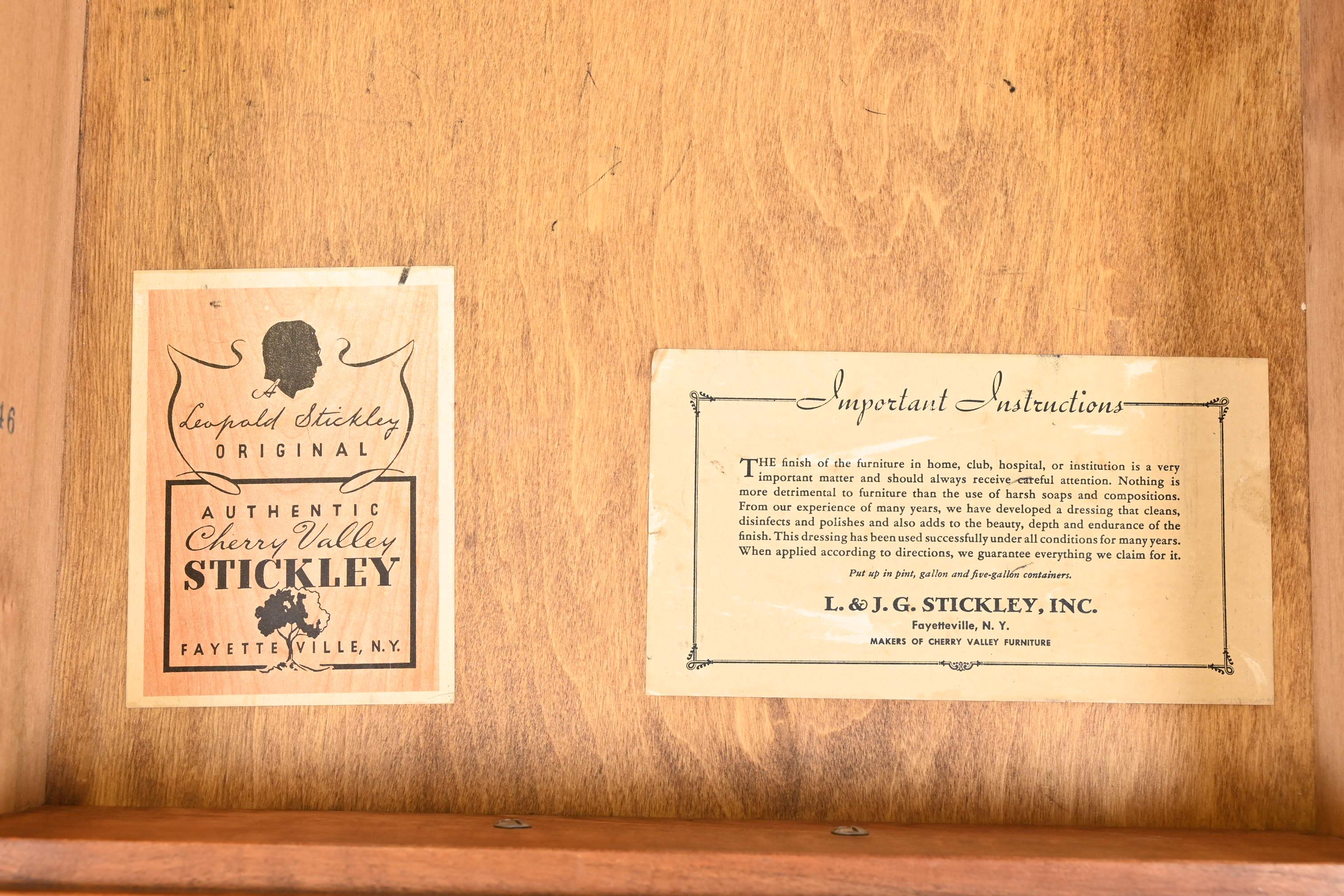 L. & J.G. Stickley American Chippendale Cherry Wood Slant Front Secretary Desk For Sale 6