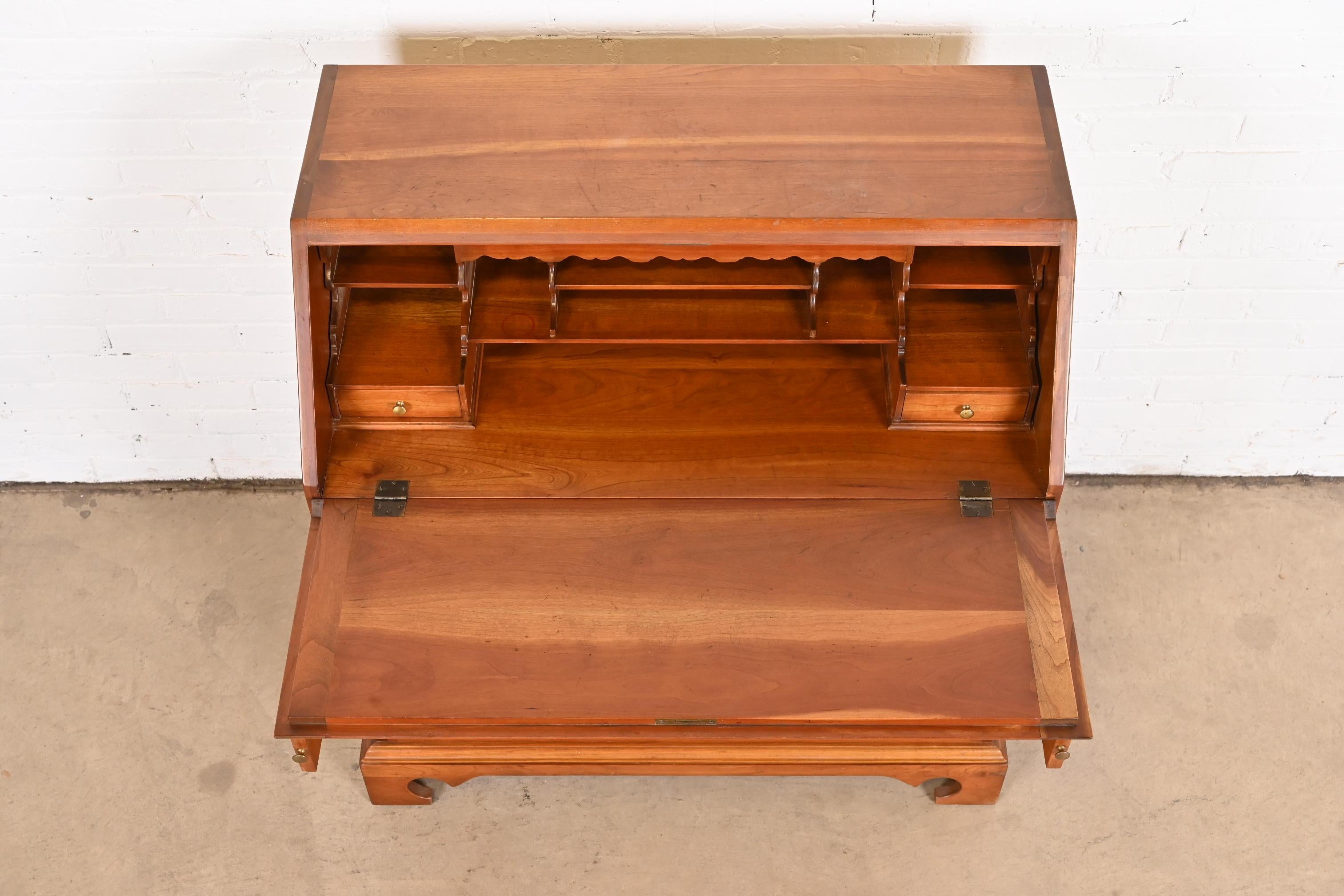 Mid-20th Century L. & J.G. Stickley American Chippendale Cherry Wood Slant Front Secretary Desk For Sale