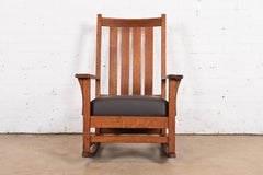 L. & J.G. Stickley Antique Mission Oak Arts & Crafts Rocking Chair, Circa 1900