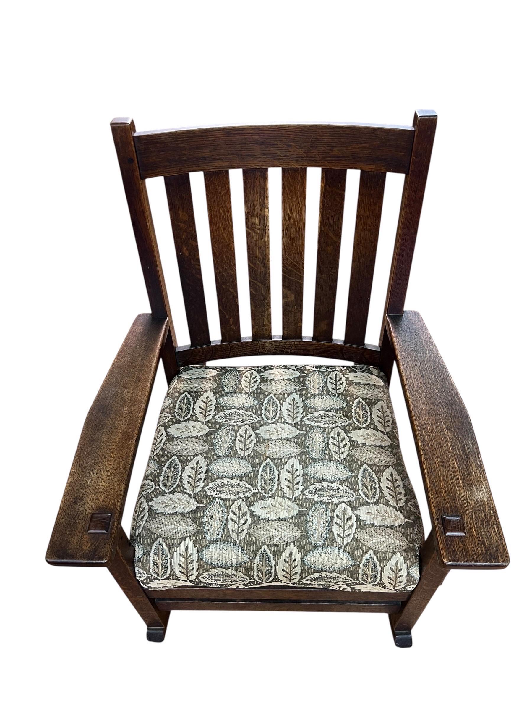L. & J.G. Stickley Antike Mission Oak Rocker (Missionsstil) im Angebot