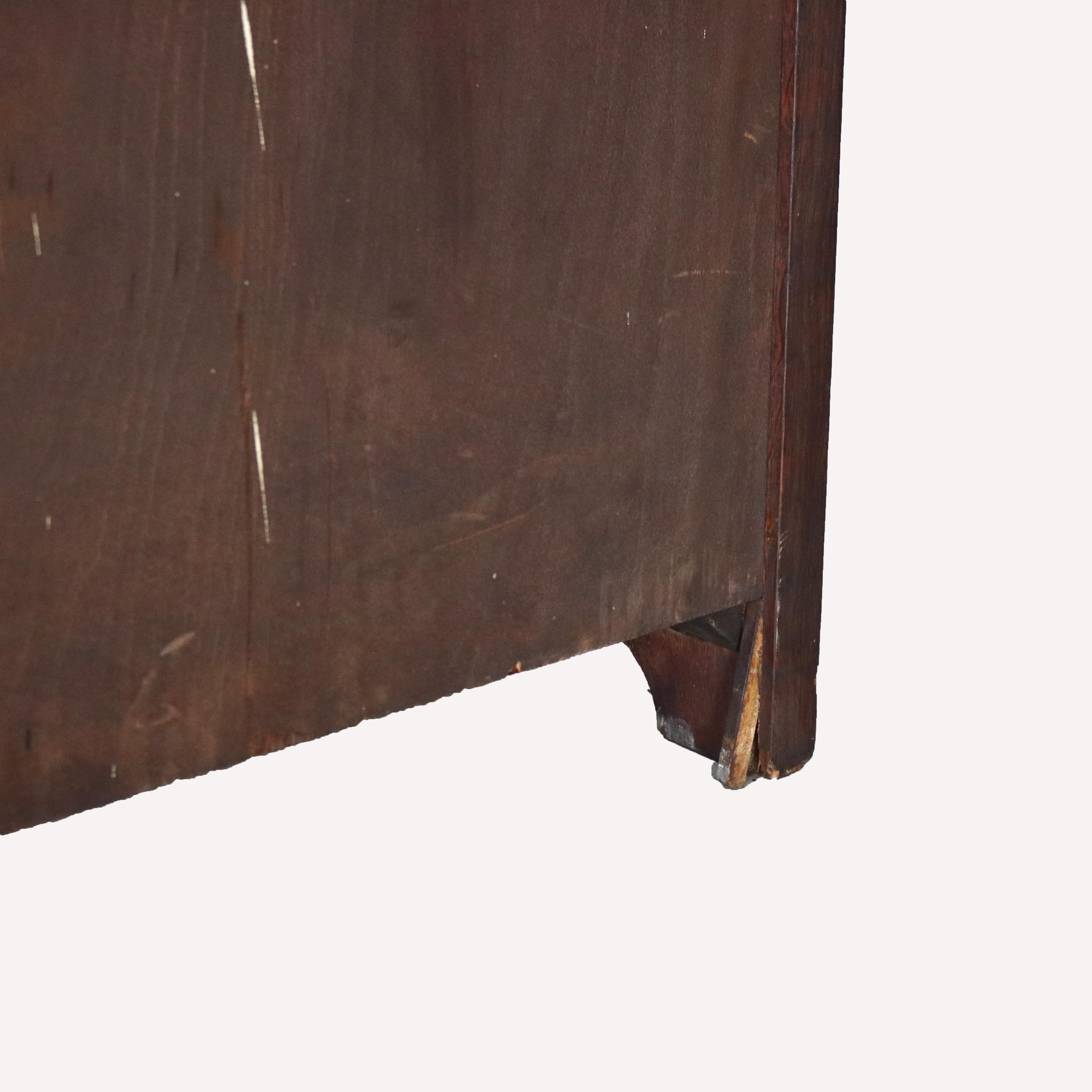 L & JG Stickley Arts and Crafts Mission Oak Three Door Bookcase Signed C1910 14
