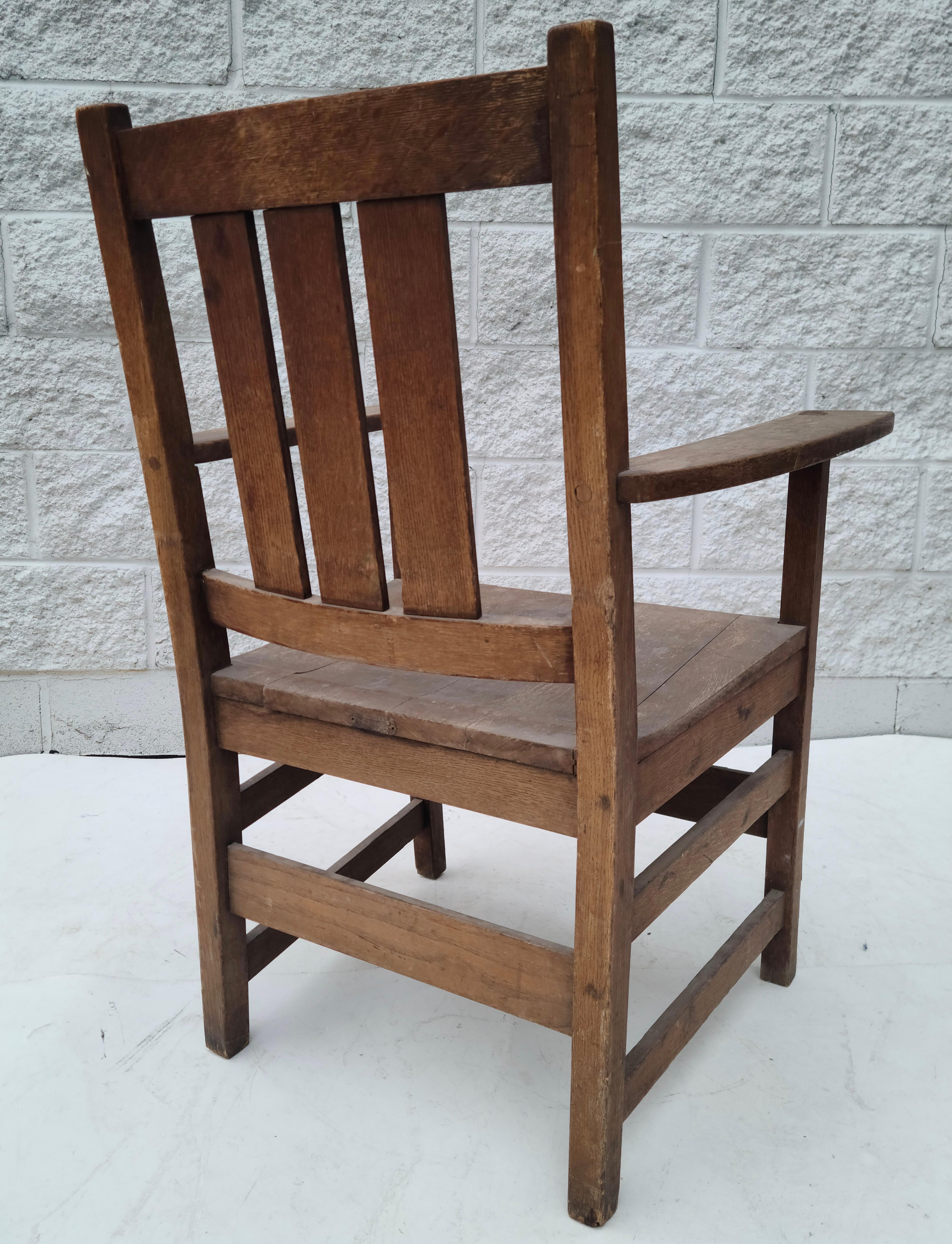 L.L.A. e J.G. Stickley Poltrona del capitano Mission Arts & Crafts 5
