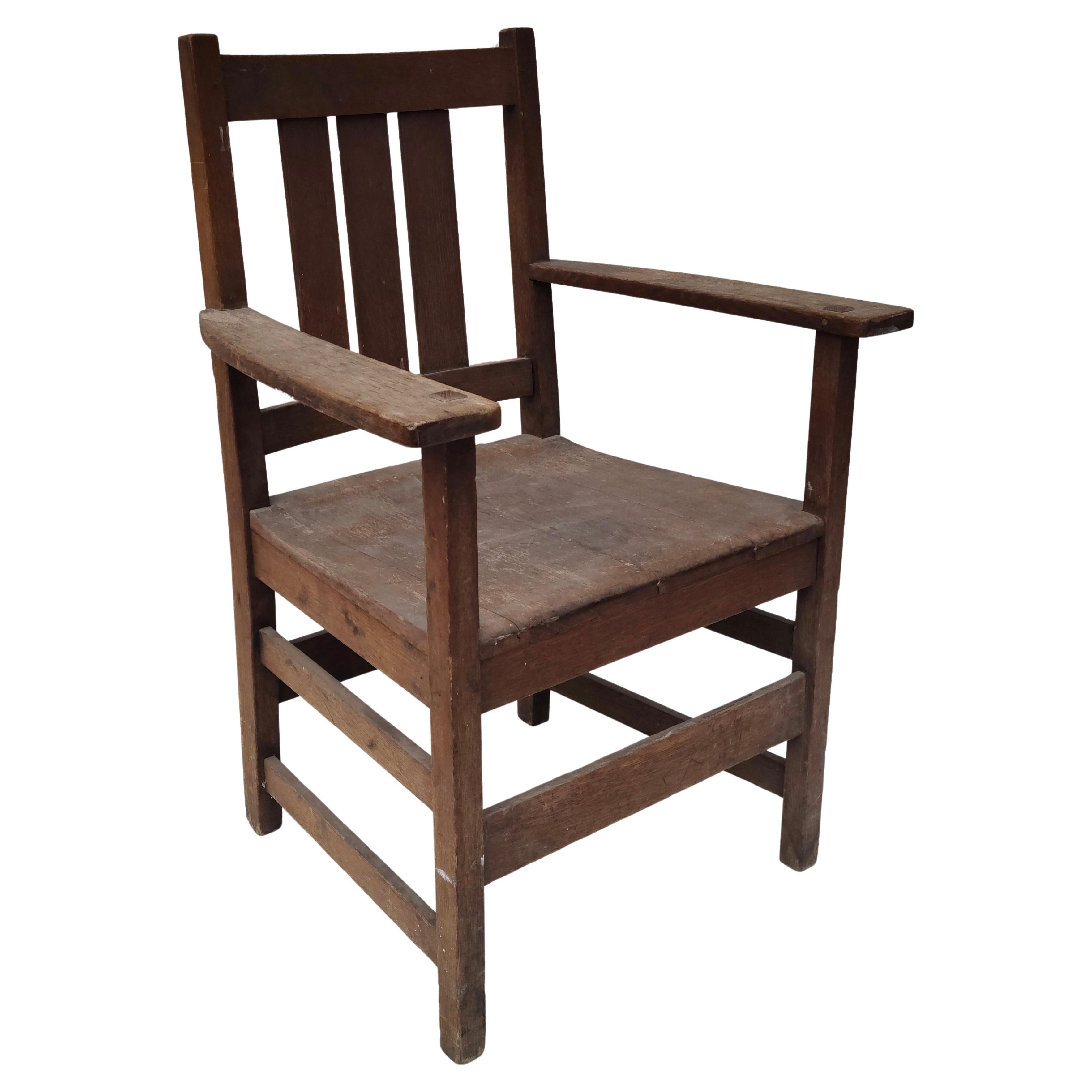 Quercia L.L.A. e J.G. Stickley Poltrona del capitano Mission Arts & Crafts