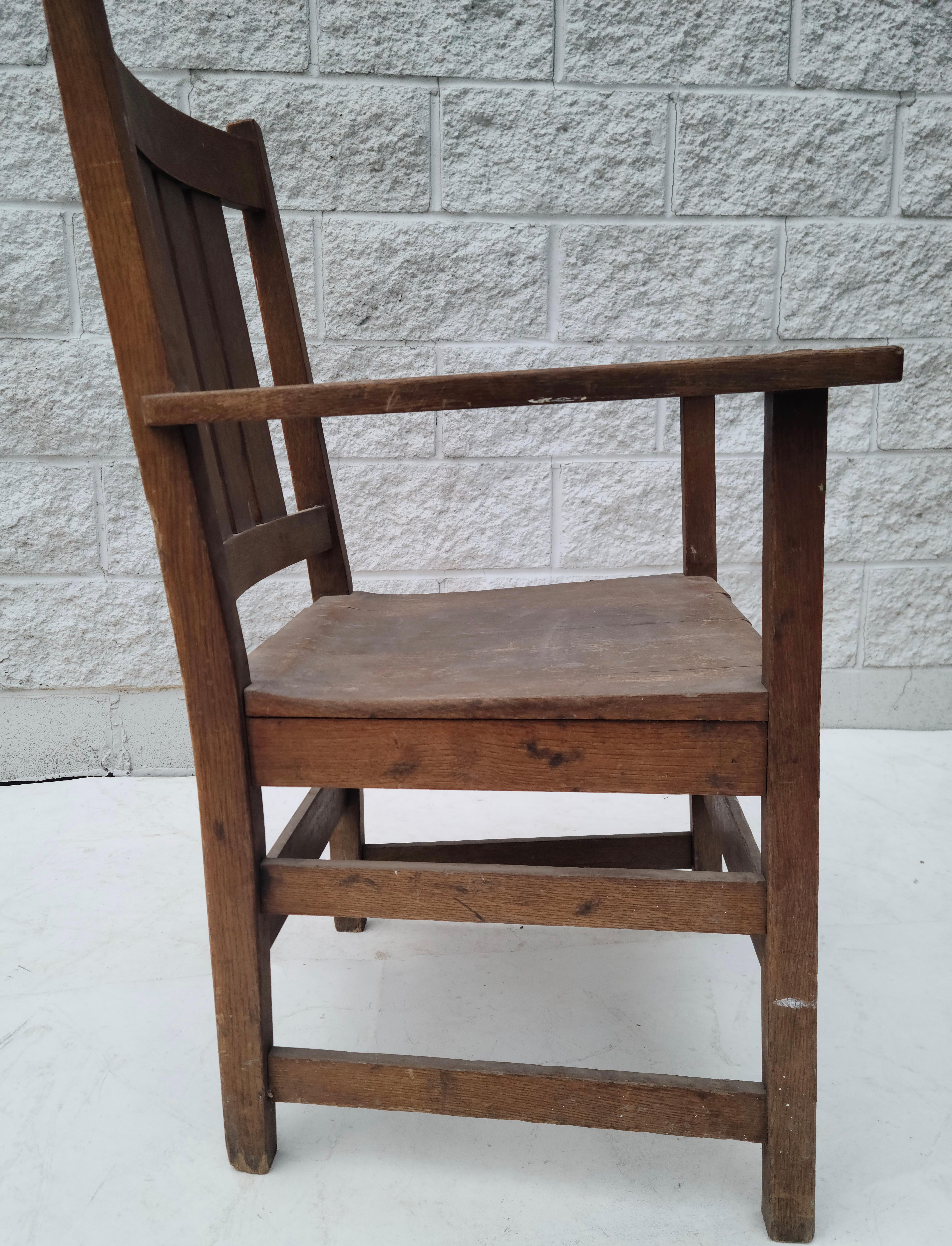L.L.A. e J.G. Stickley Poltrona del capitano Mission Arts & Crafts 3