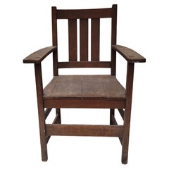 L & JG Stickley Fauteuil de capitaine Mission Arts & Crafts