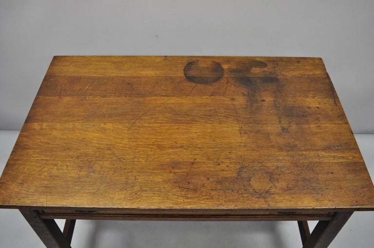 L And J G Stickley Library Table Desk 531 One Drawer Mission Oak Arts And Crafts At 1stdibs