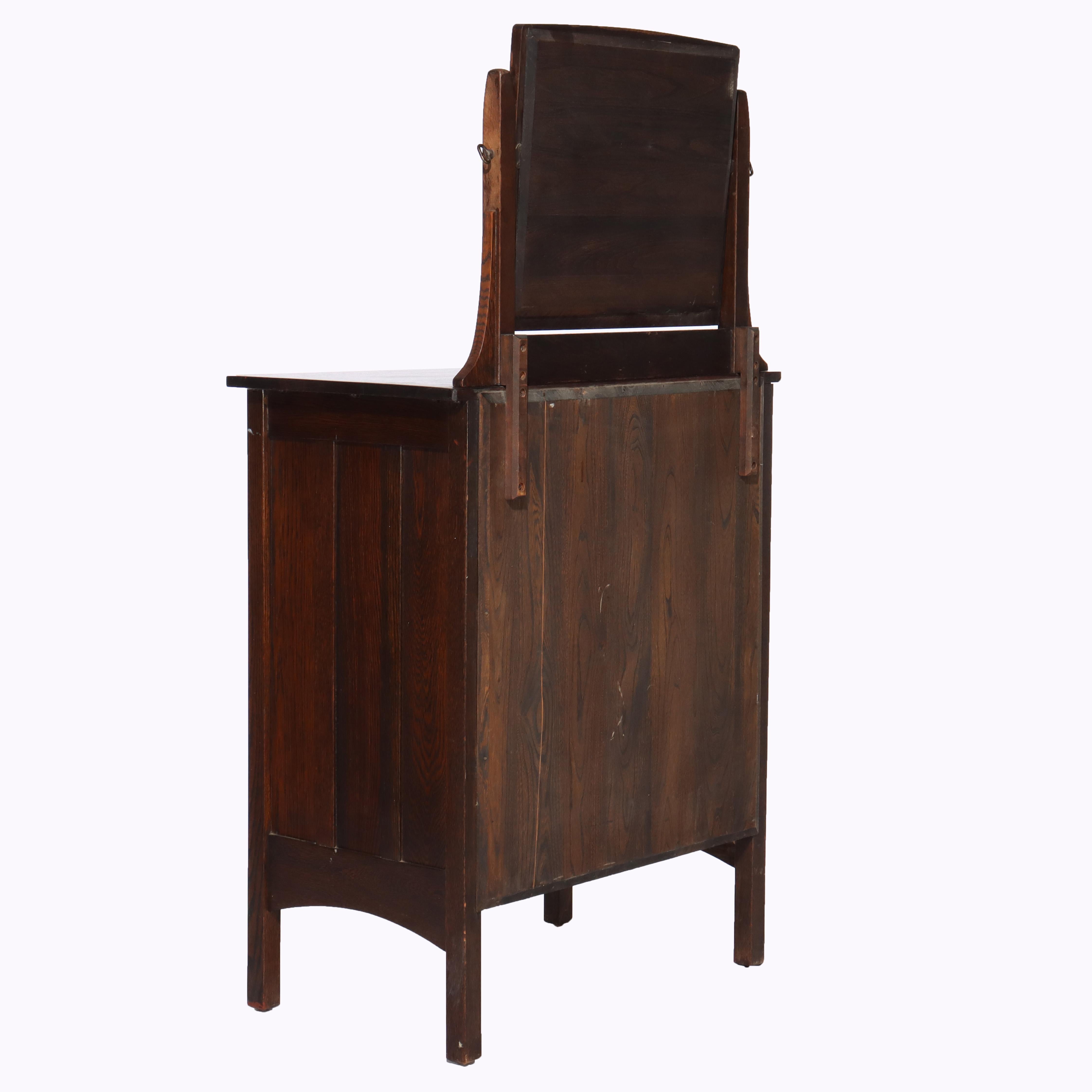 L & JG Stickley Mission Oak 4 Drawer Chest With Mirror Unsigned C1910 For Sale 7