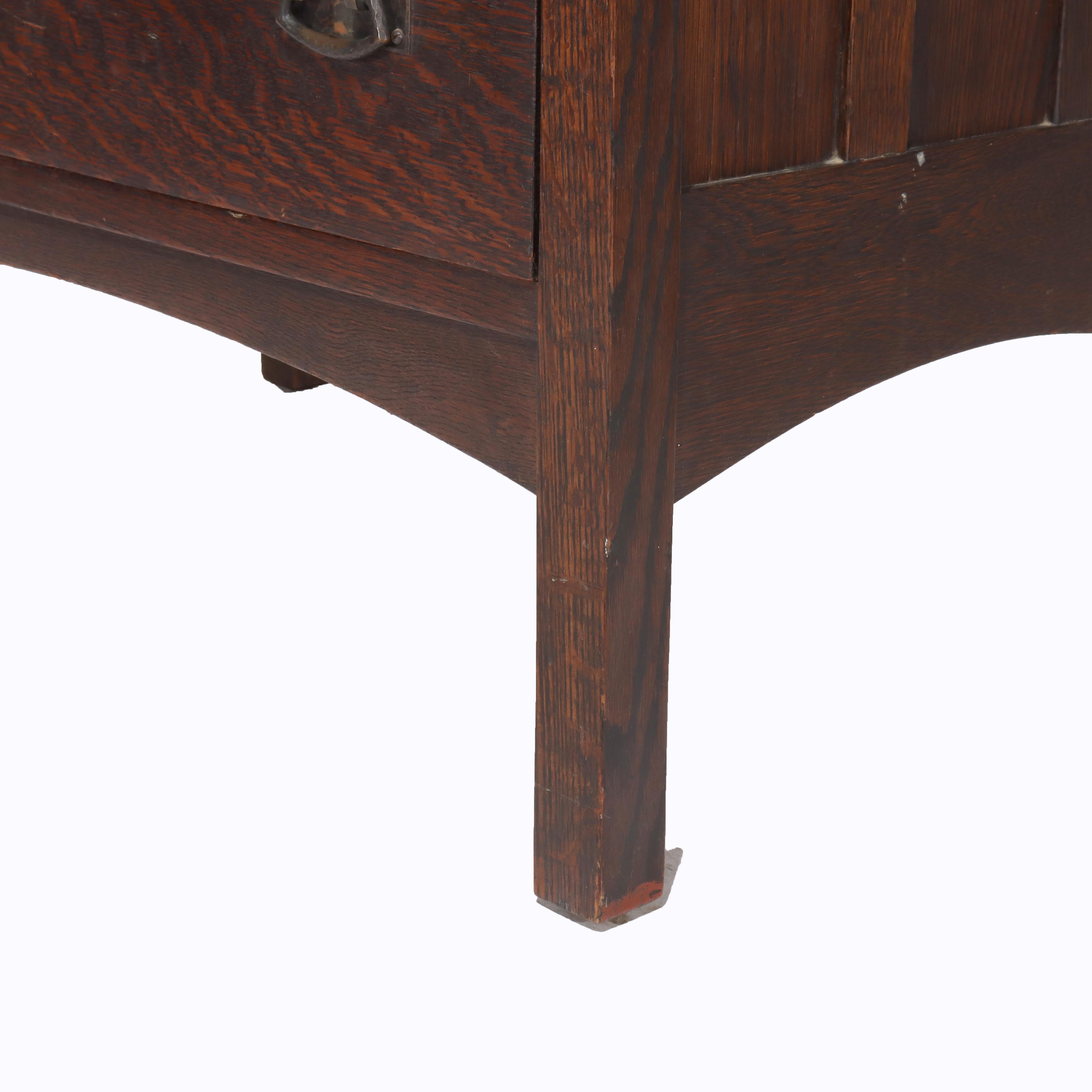 L & JG Stickley Mission Oak 4 Drawer Chest With Mirror Unsigned C1910 For Sale 2