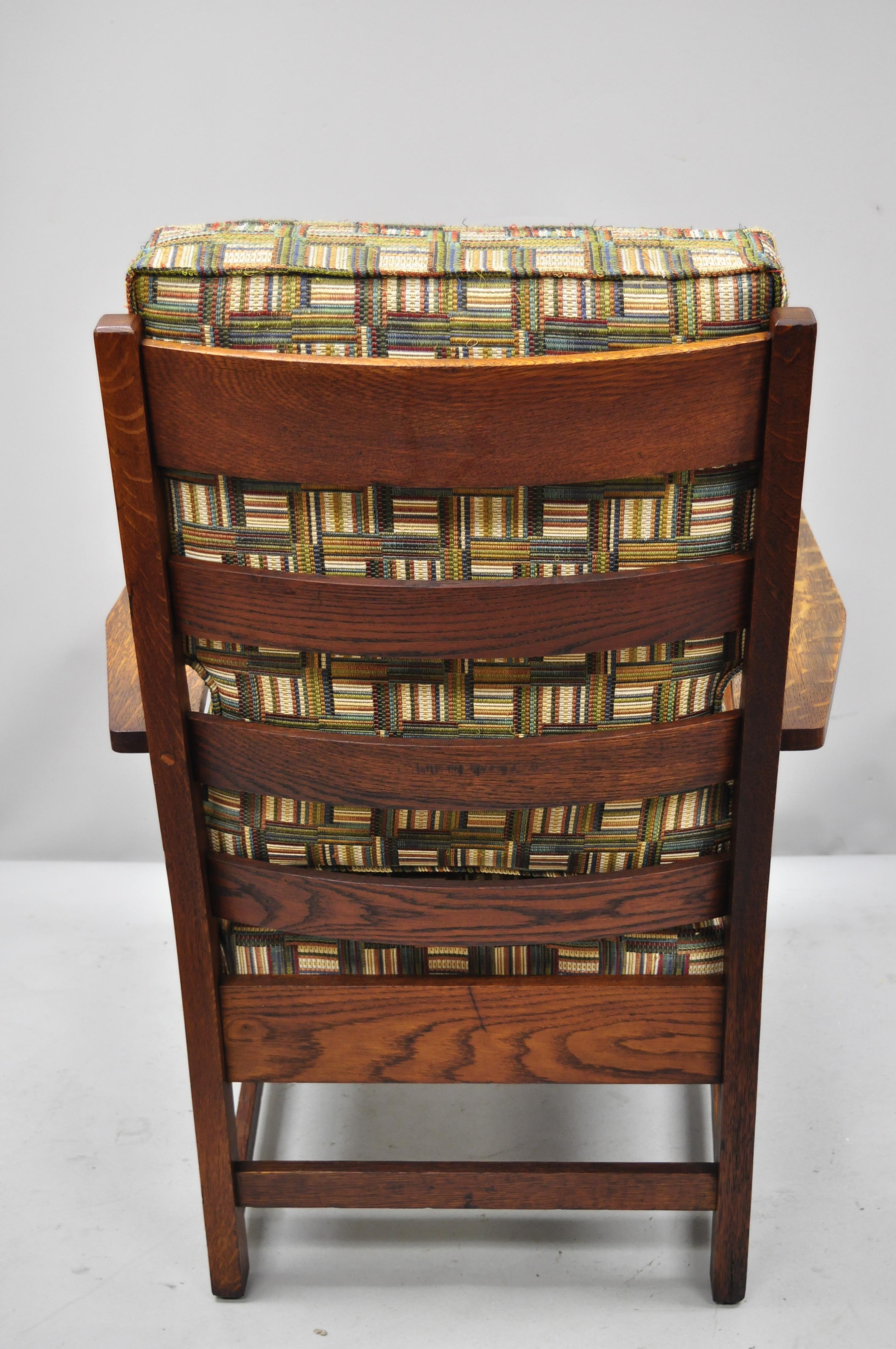 L & JG Stickley Mission Oak Arts & Crafts Armchair Spring Seat Cushion For Sale 1