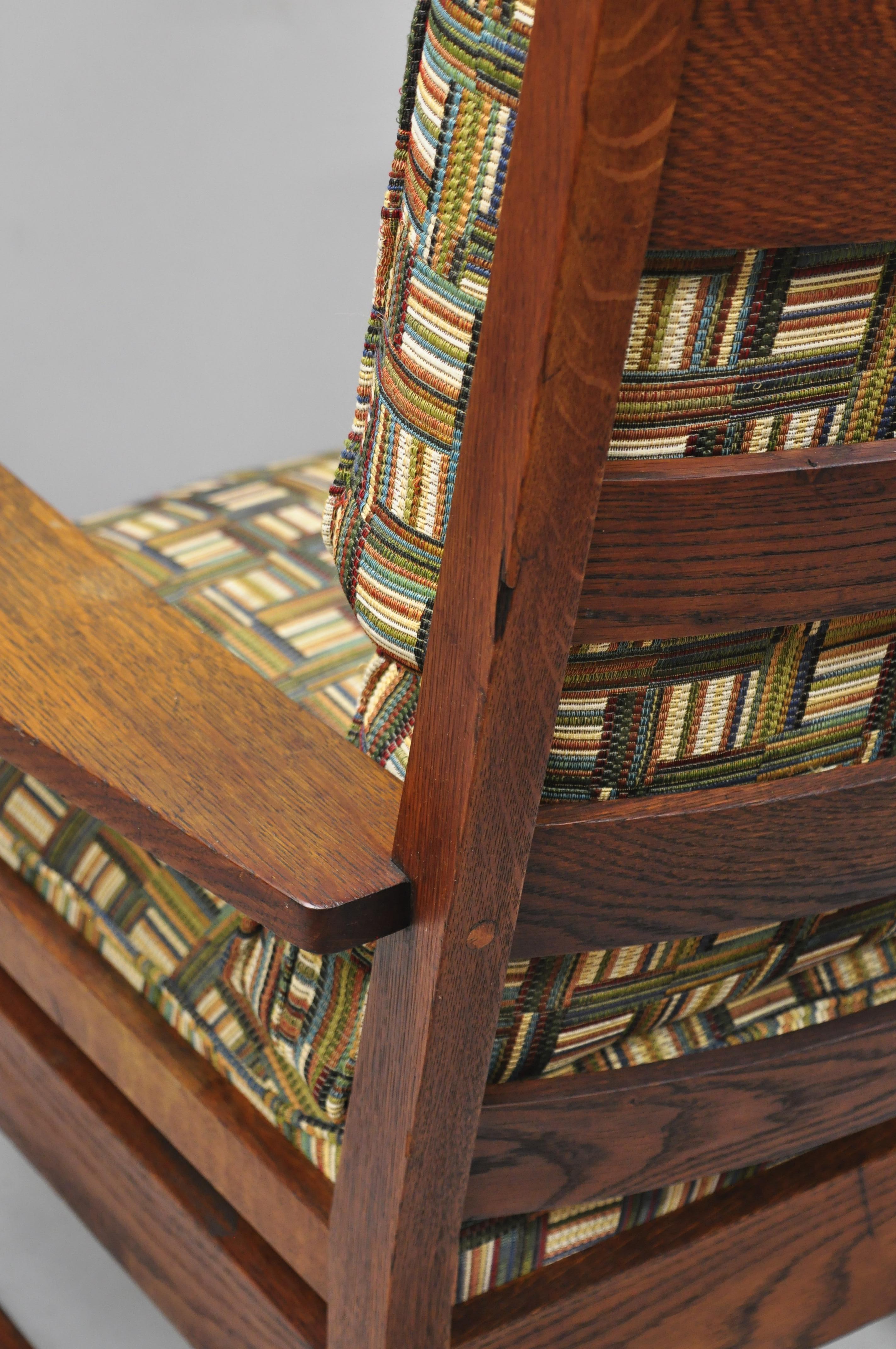 L & JG Stickley Mission Oak Arts & Crafts Armchair Spring Seat Cushion For Sale 2