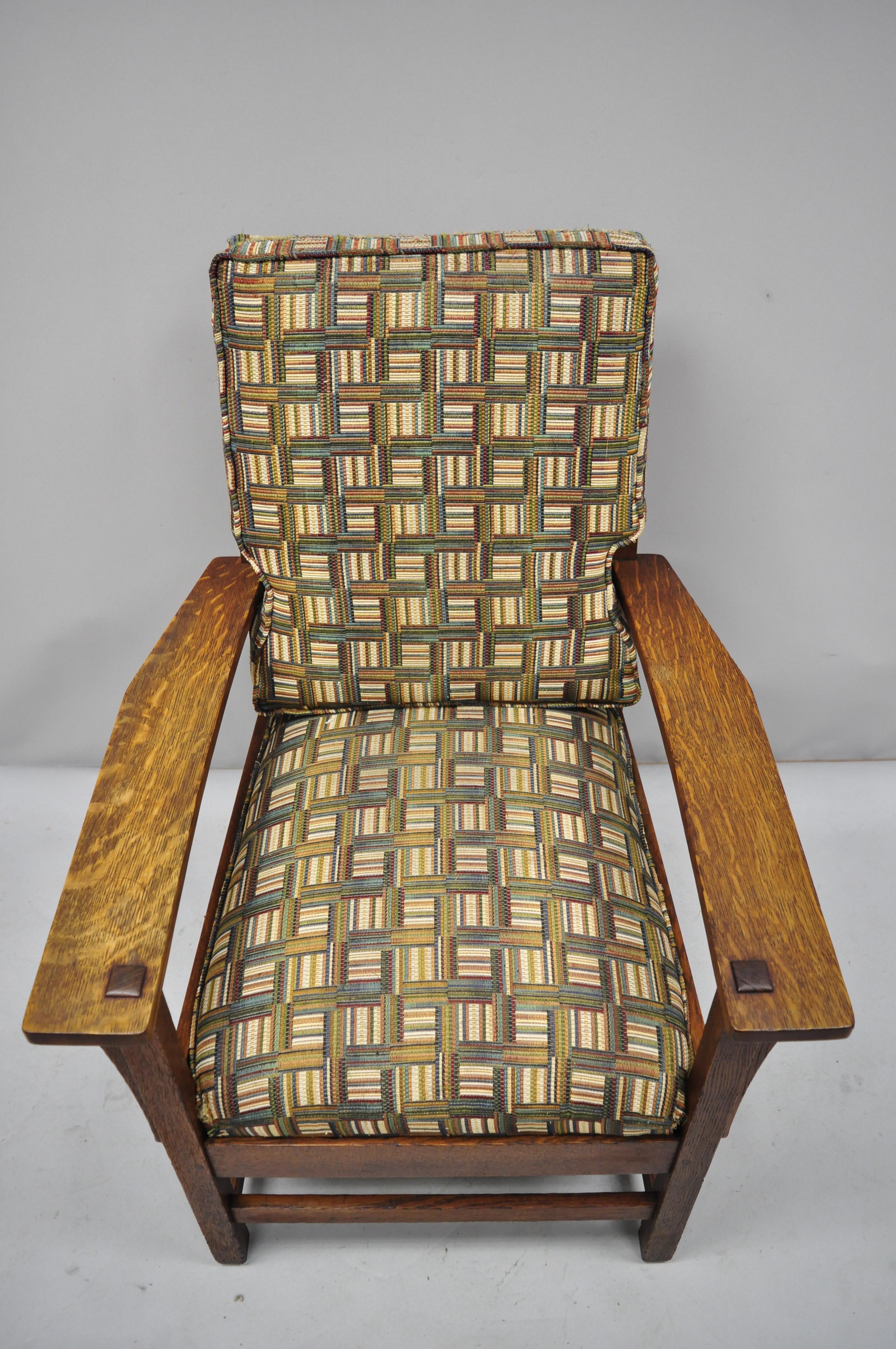 Arts and Crafts L & JG Stickley Mission Oak Arts & Crafts Armchair Spring Seat Cushion (Coussin de siège) en vente