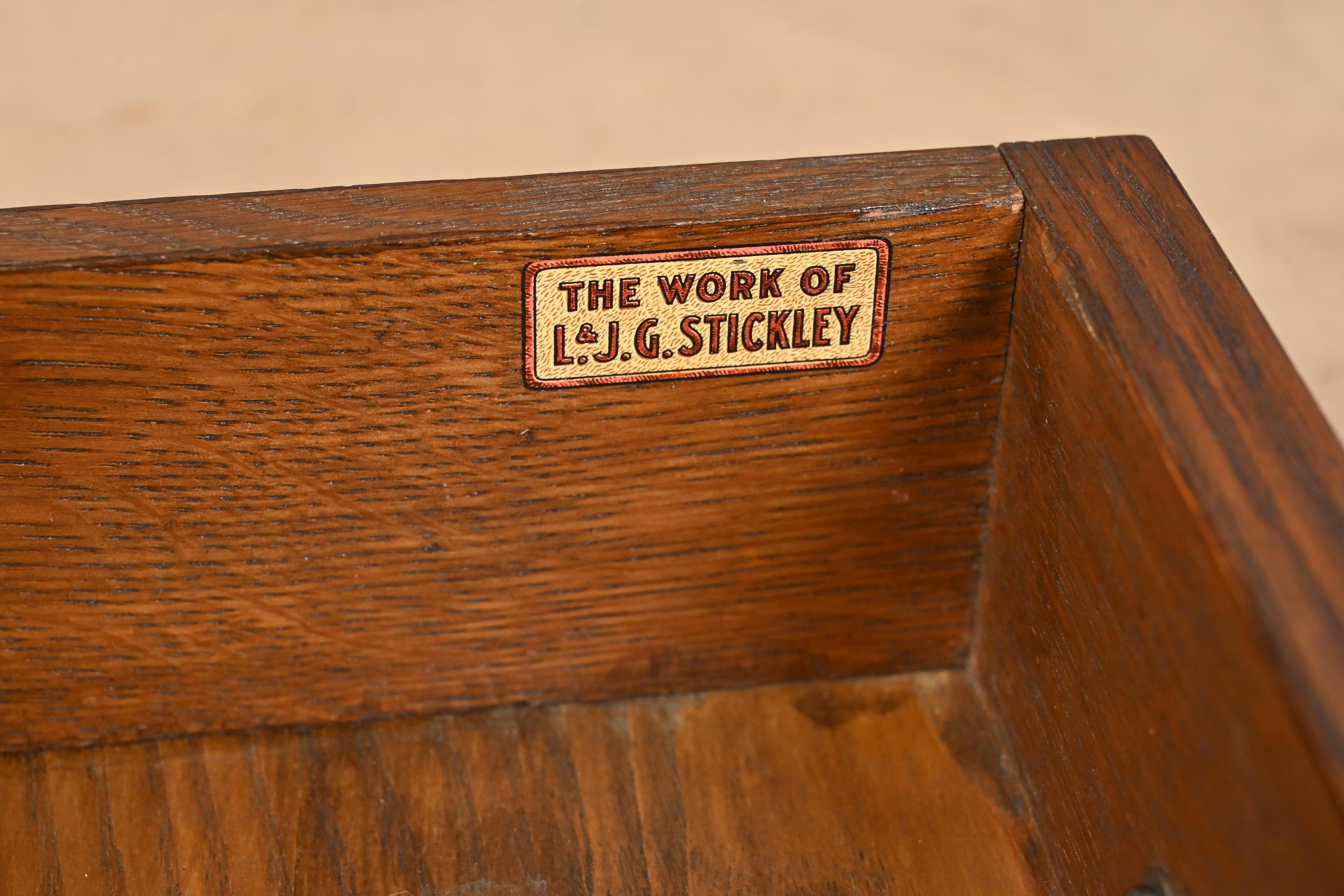 L. & J.G. Stickley Mission Oak Arts & Crafts Buffet Server or Writing Desk 5
