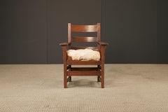 L. & J.G. Stickley Mission Oak Ladder-Back Armchair, c. 1910, Signed