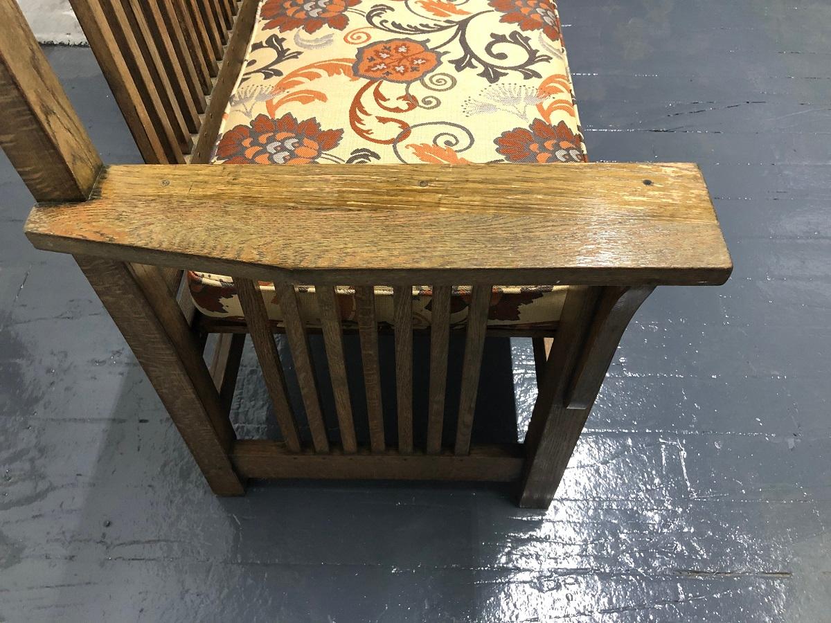 Early 20th Century L & J.G. Stickley Oak Arts and Crafts Mission Bench For Sale
