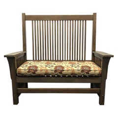 L Y J.G. Banco Misión Arts & Crafts Stickley Oak