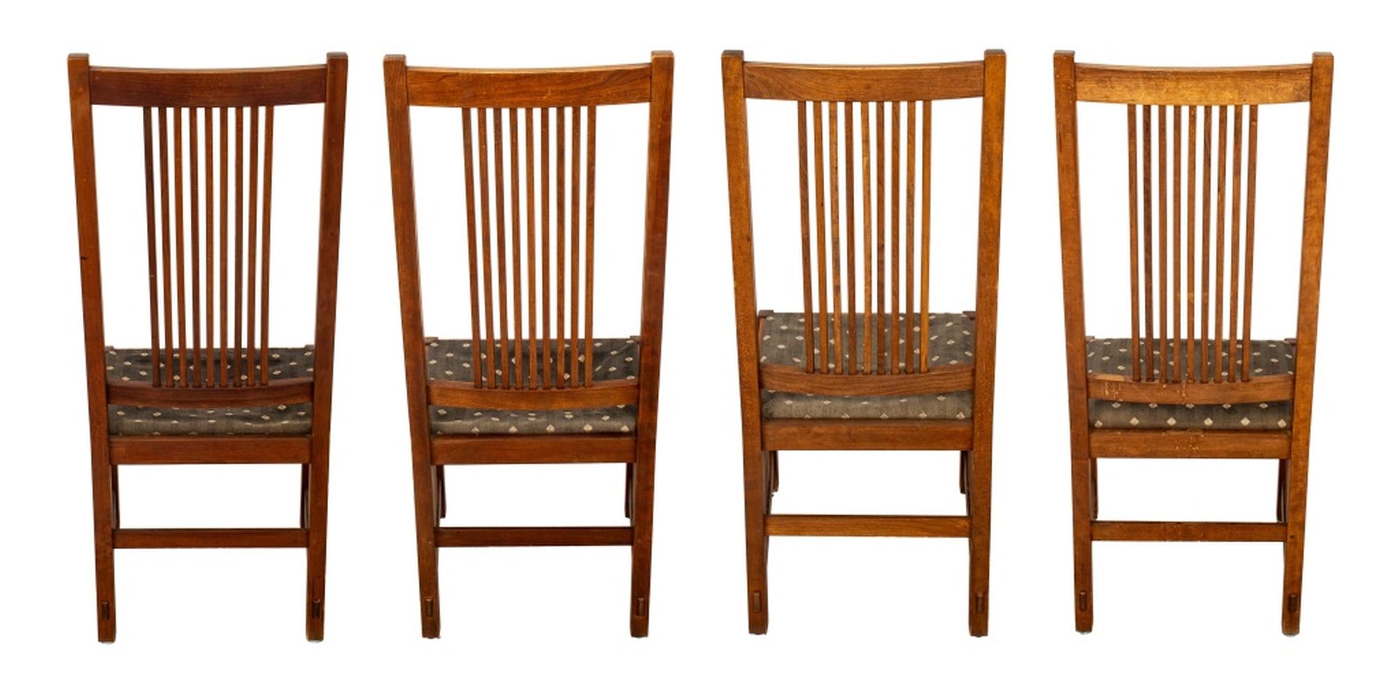 American L. & J.G. Stickley Oak Dining Chairs, 6