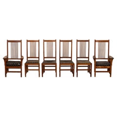 L. & J.G. Stickley Oak Dining Chairs, 6