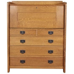 L & J.G. Stickley Eichenschreibtisch:: viertelgesägt