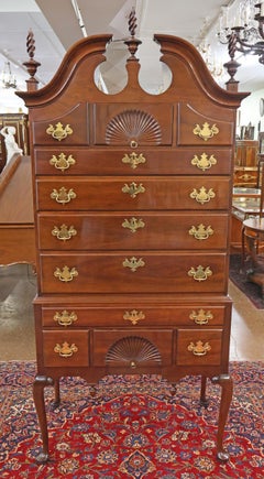L & JG Stickley Queen Anne Style Mahogany High Dresser High Chest Highboy