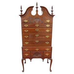 L & JG Stickley Queen Anne Style Mahogany High Dresser High Chest Highboy