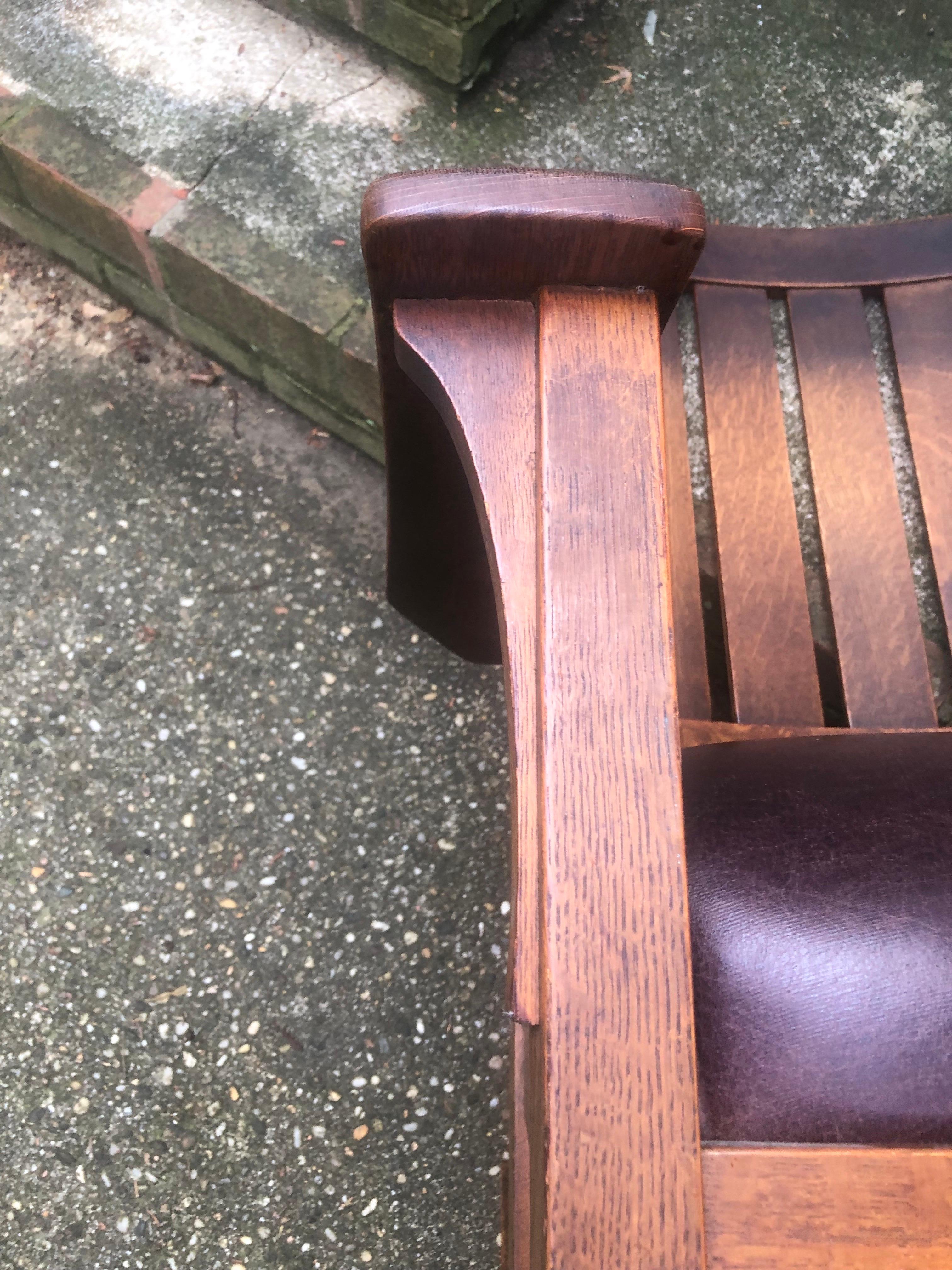 L. & J.G Stickley Signed 1900 Rocking Chair For Sale 2