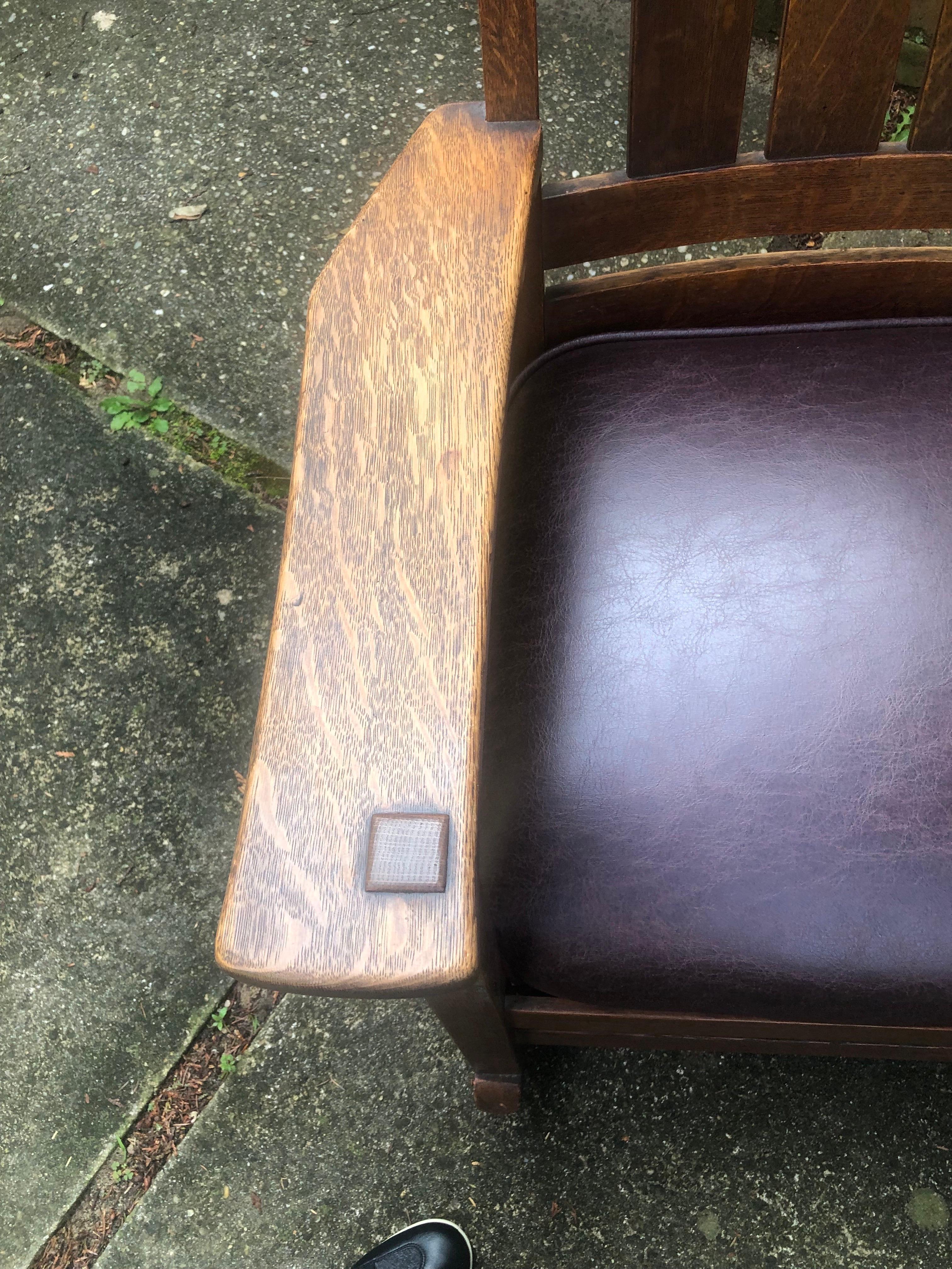L. & J.G Stickley Signed 1900 Rocking Chair In Good Condition For Sale In Water Mill, NY