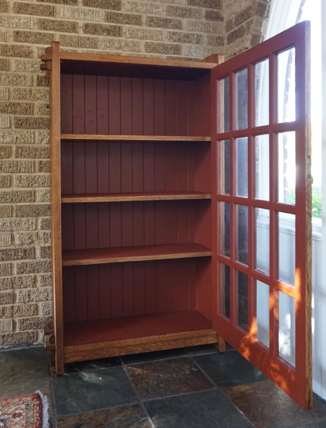 L & JG Stickley Single Door Oak Bookcase In Good Condition For Sale In Dallas, TX