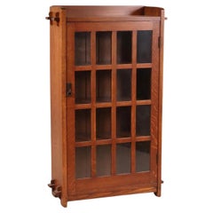 Antique L & JG Stickley Single Door Oak Bookcase