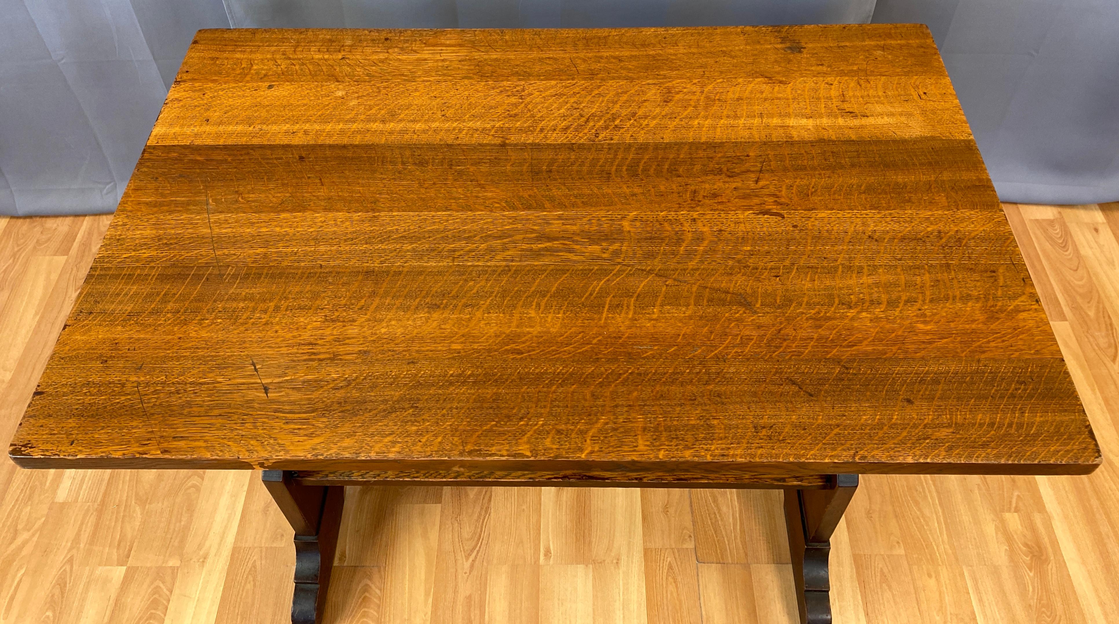 L & J.G. Stickley Trestle Library Table 12