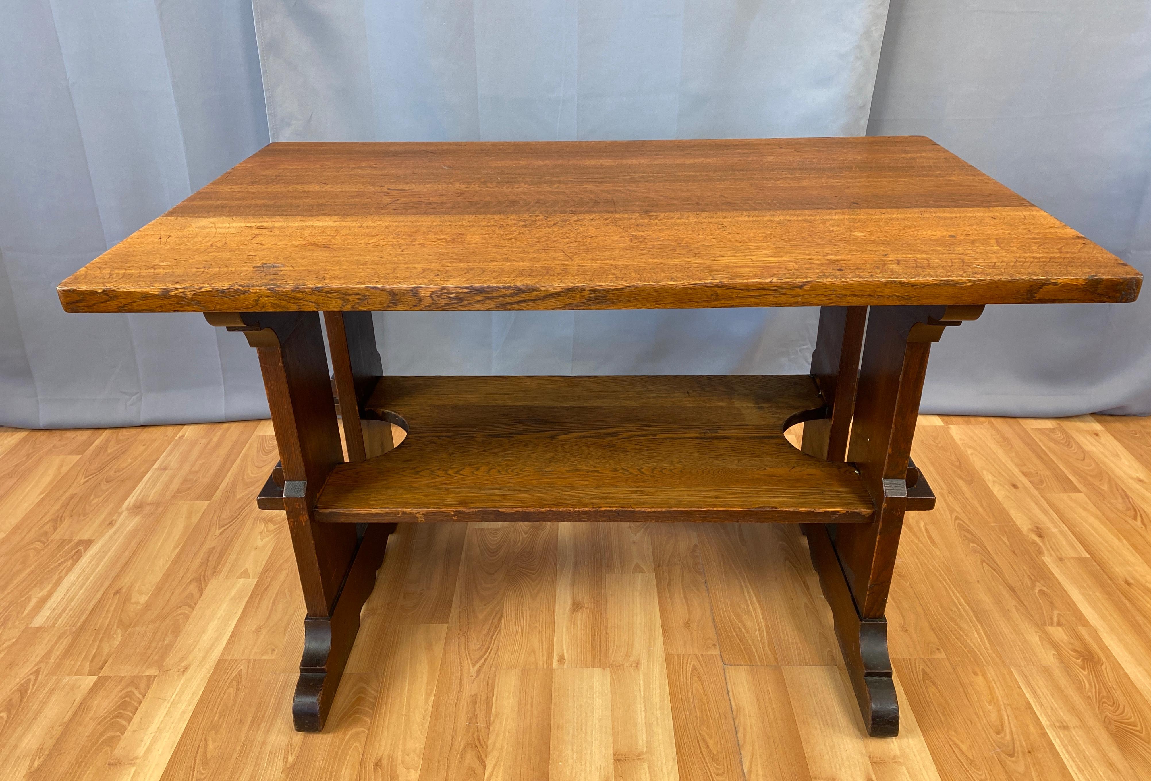 American L & J.G. Stickley Trestle Library Table