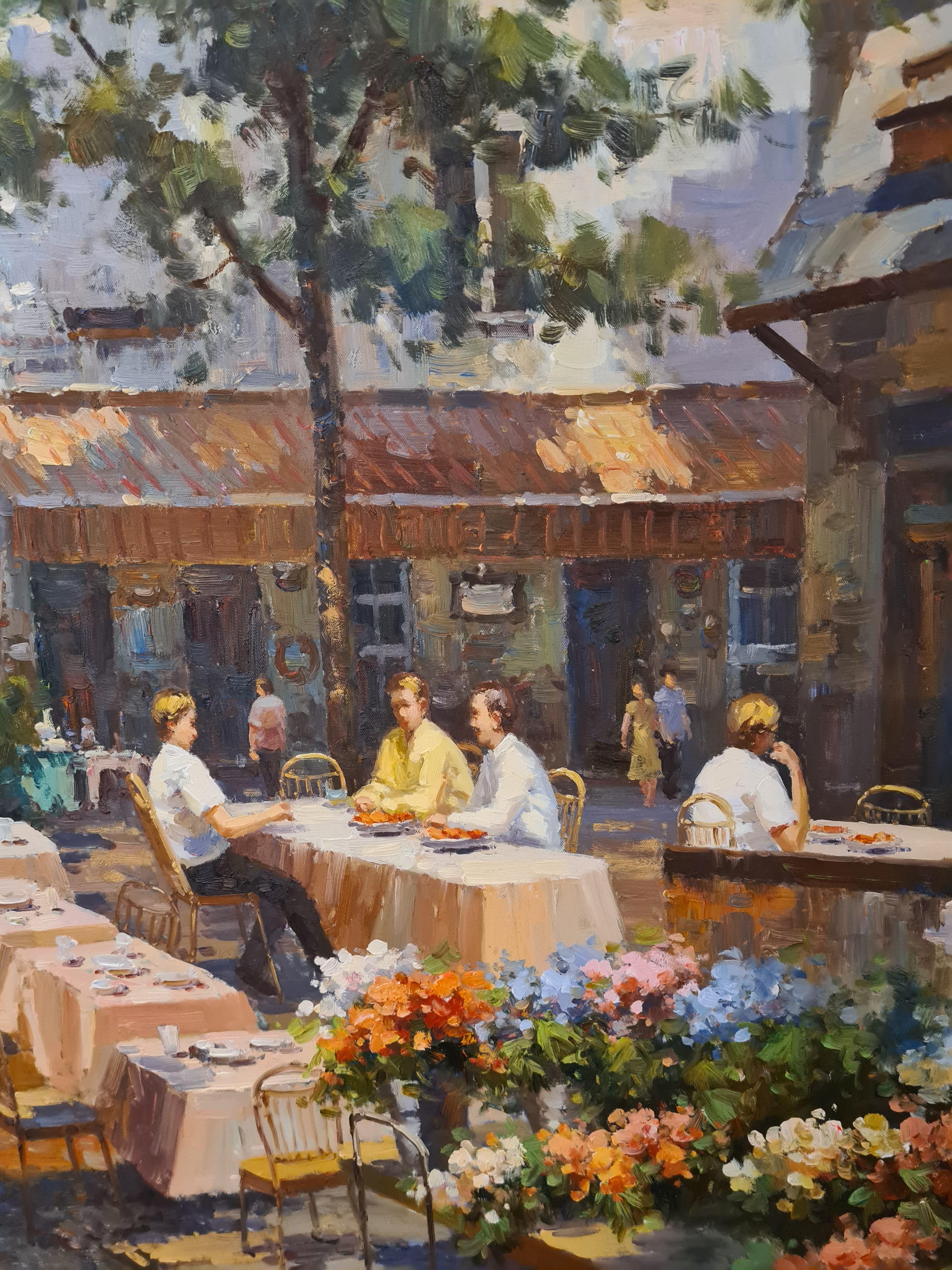 Le Café , Large Scale Parisian Café Terrace Scene 3