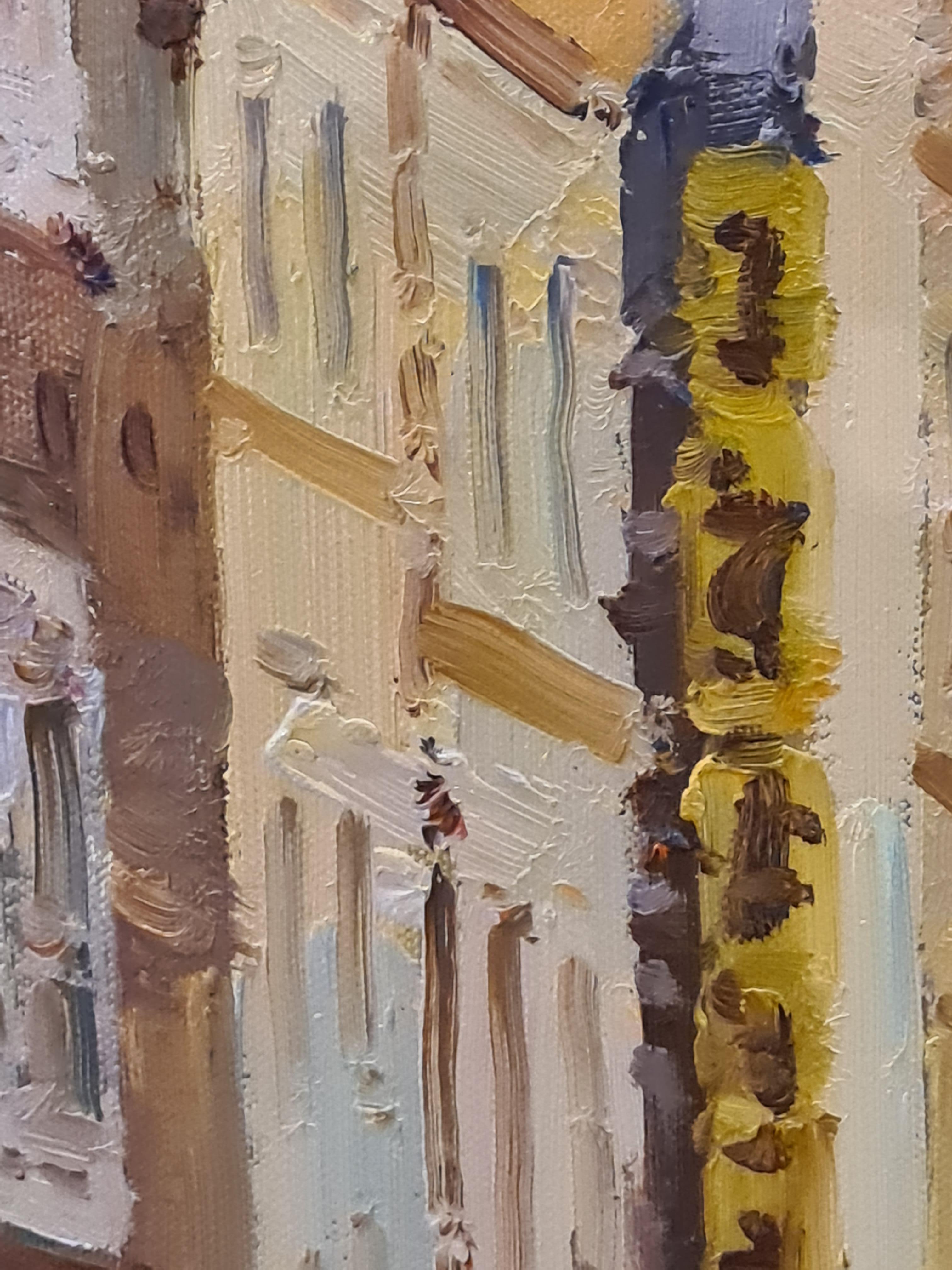 Les Ruelles de Paris, Large Scale Oil Painting of a Parisian Café Street Scene 5