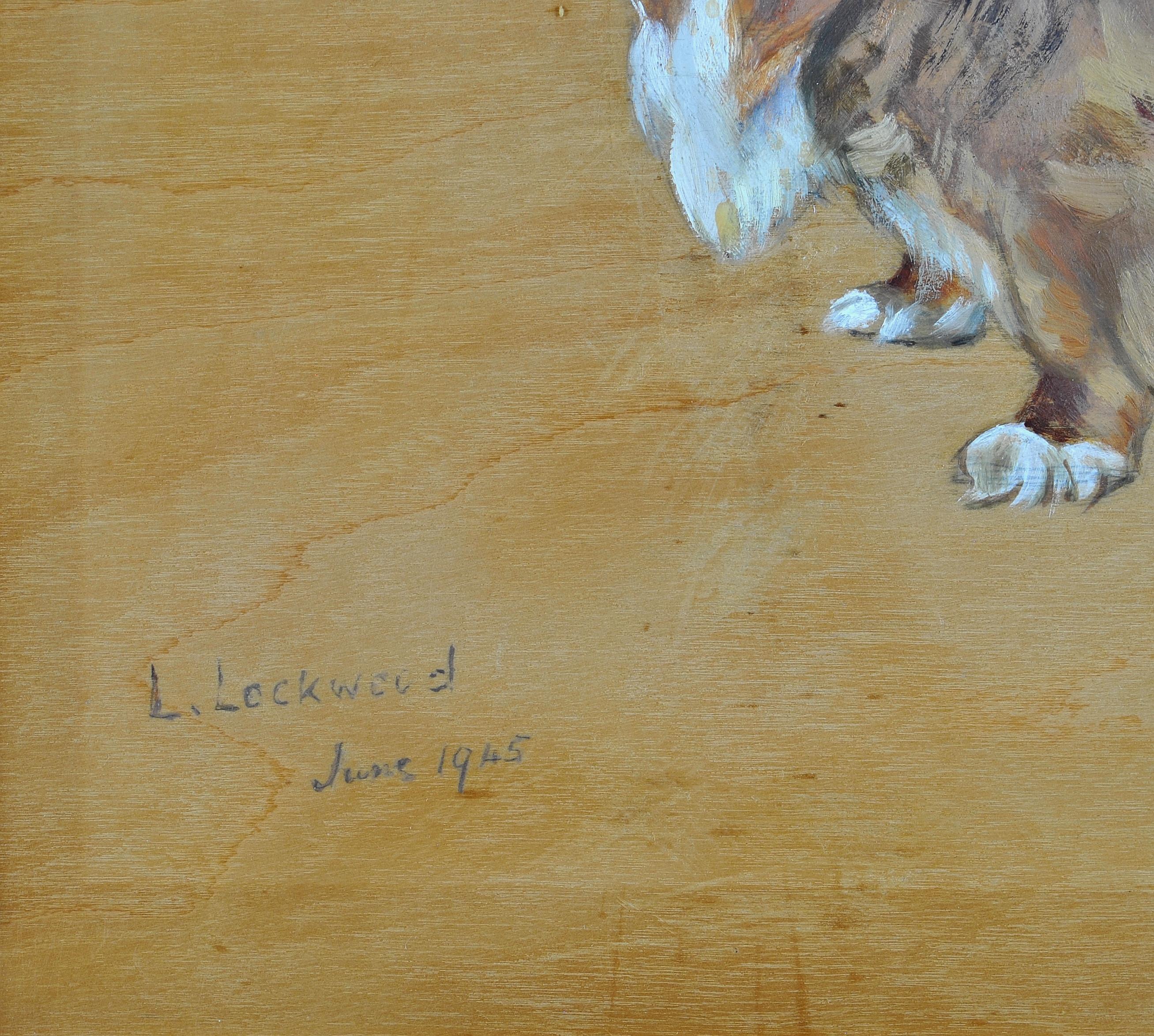 Portrait of a Pekingese - Mid 20th Century Oil on Panel Dog Painting 1