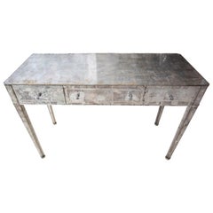 L. Marchand Eglomise Art Deco Mirrored Desk/Table/Vanity
