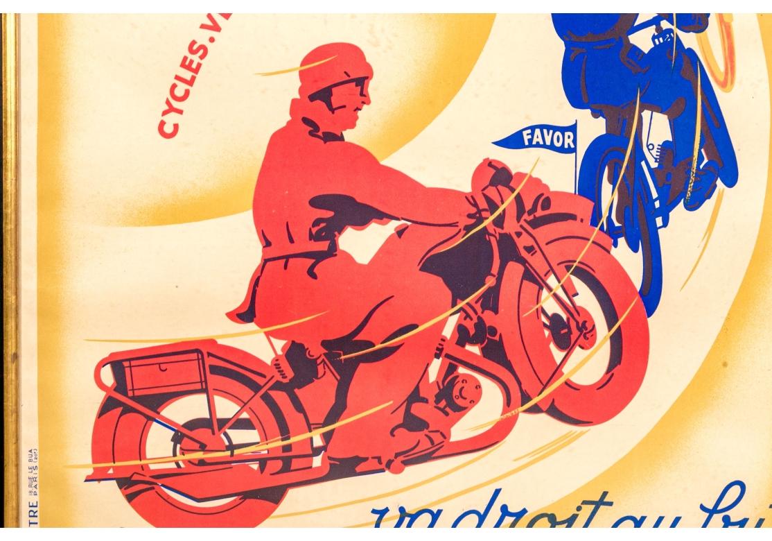 French L. Marthey Original Vintage Poster Favor Cycles For Sale
