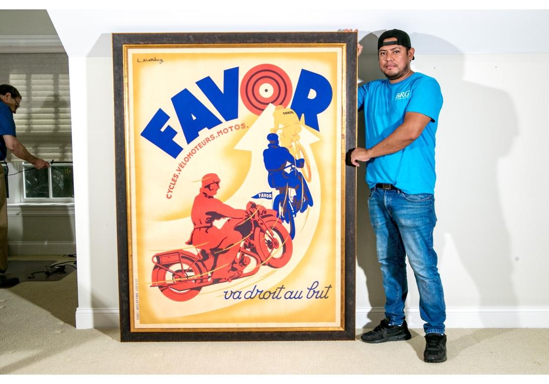 Acrylic L. Marthey Original Vintage Poster Favor Cycles For Sale