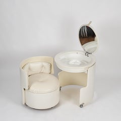 L. Massoni Dilly Dally Waschtisch aus weißem Leder von Poltrona Frau, Italien 1960er Jahre