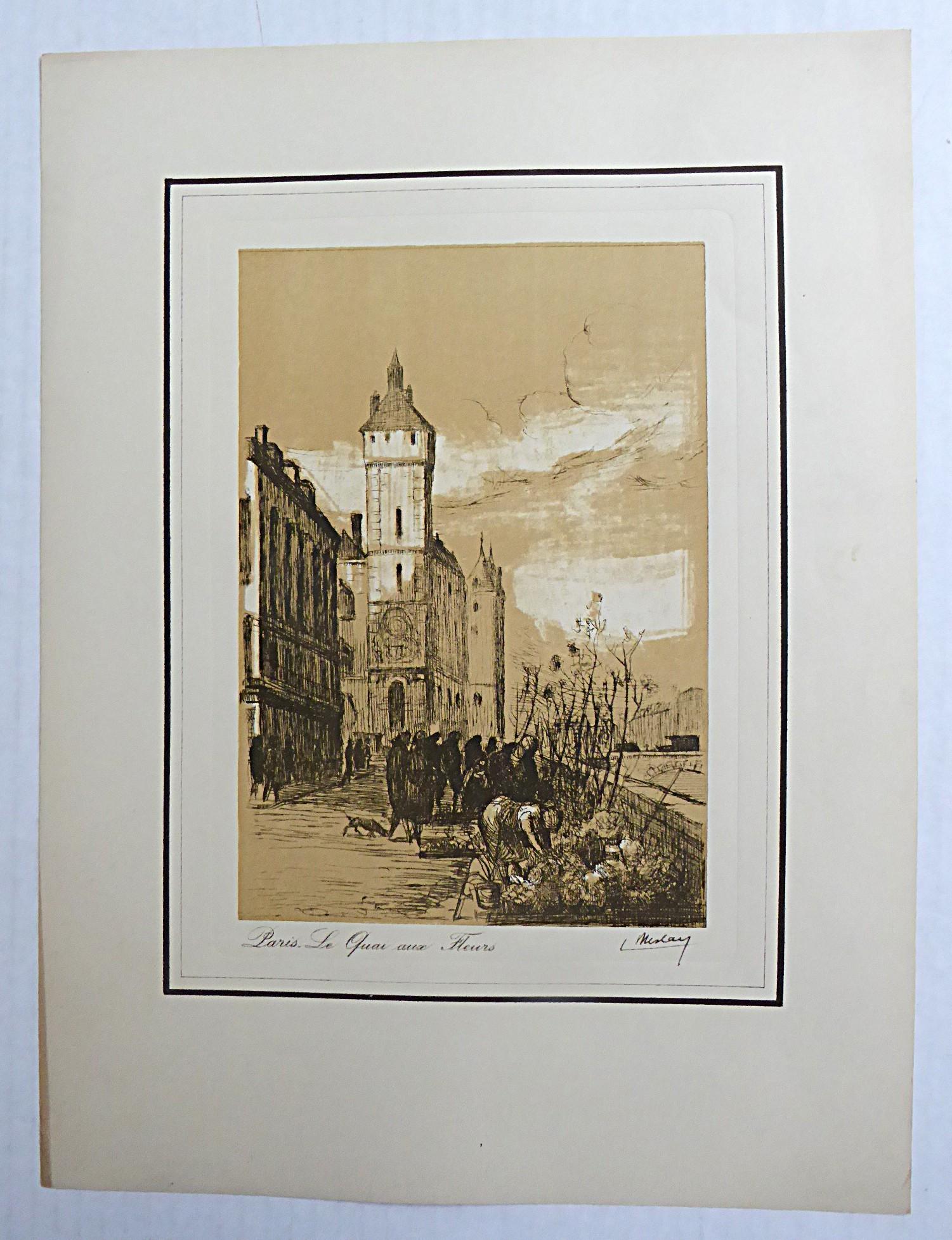 L. Meslay Farbradierungen England & Frankreich Anfang 20. Jahrhundert Made in France im Angebot 3