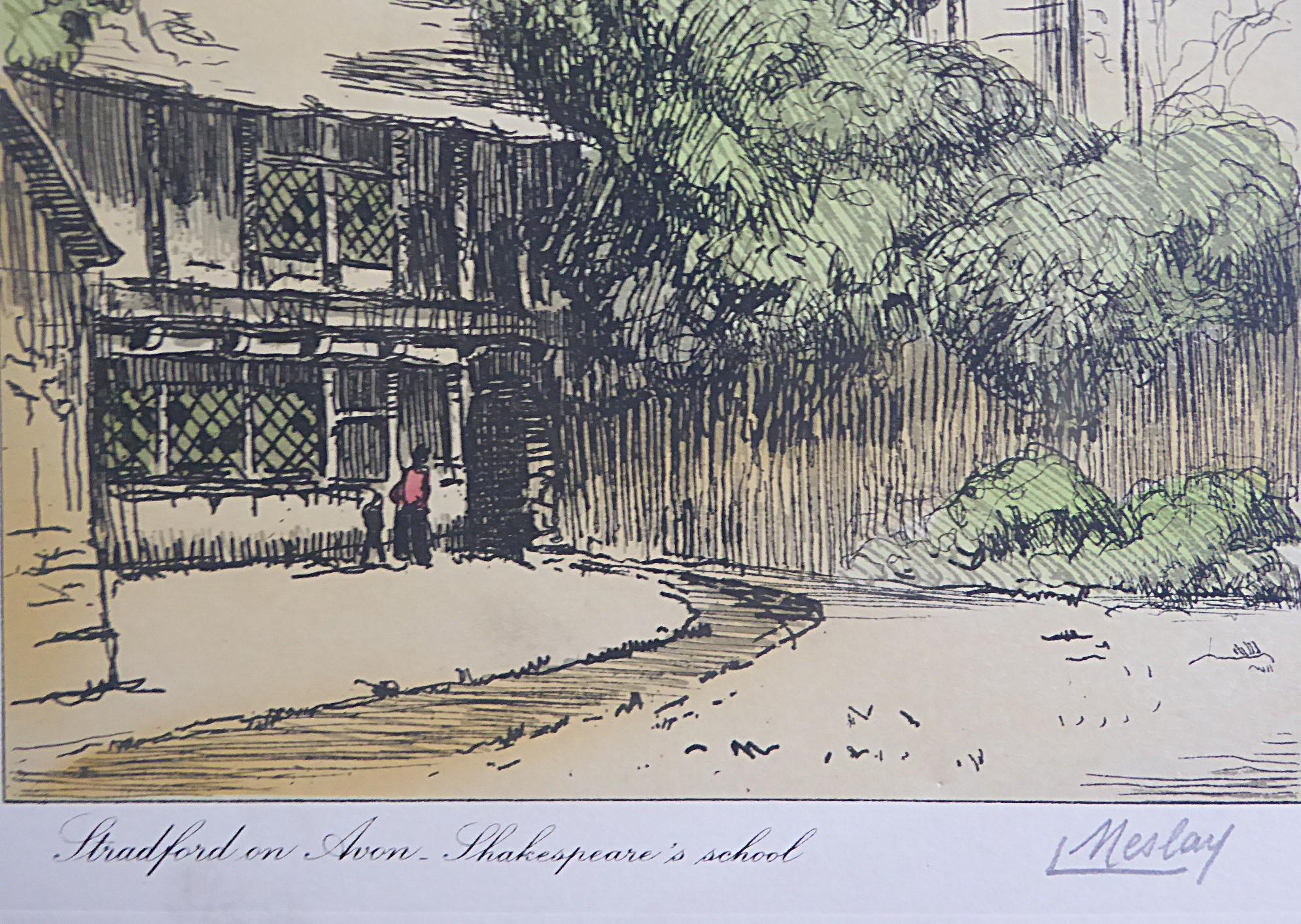 L. Meslay Farbradierungen England & Frankreich Anfang 20. Jahrhundert Made in France im Zustand „Relativ gut“ im Angebot in Miami, FL
