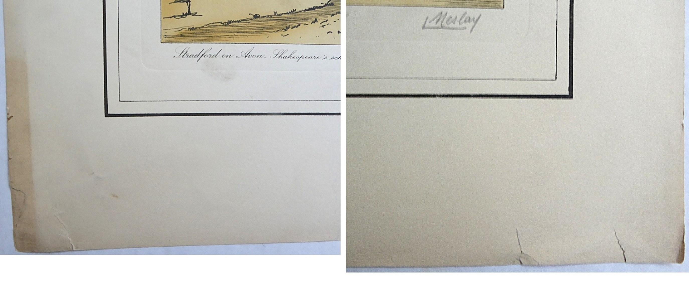 L. Meslay Farbradierungen England & Frankreich Anfang 20. Jahrhundert Made in France im Angebot 1