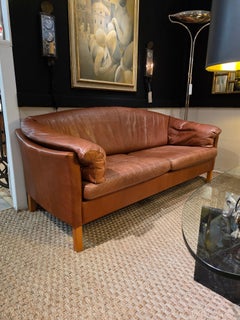 Mogens Hansen Leather Sofa, Model #535 Danish Modern Mid Century 1970's