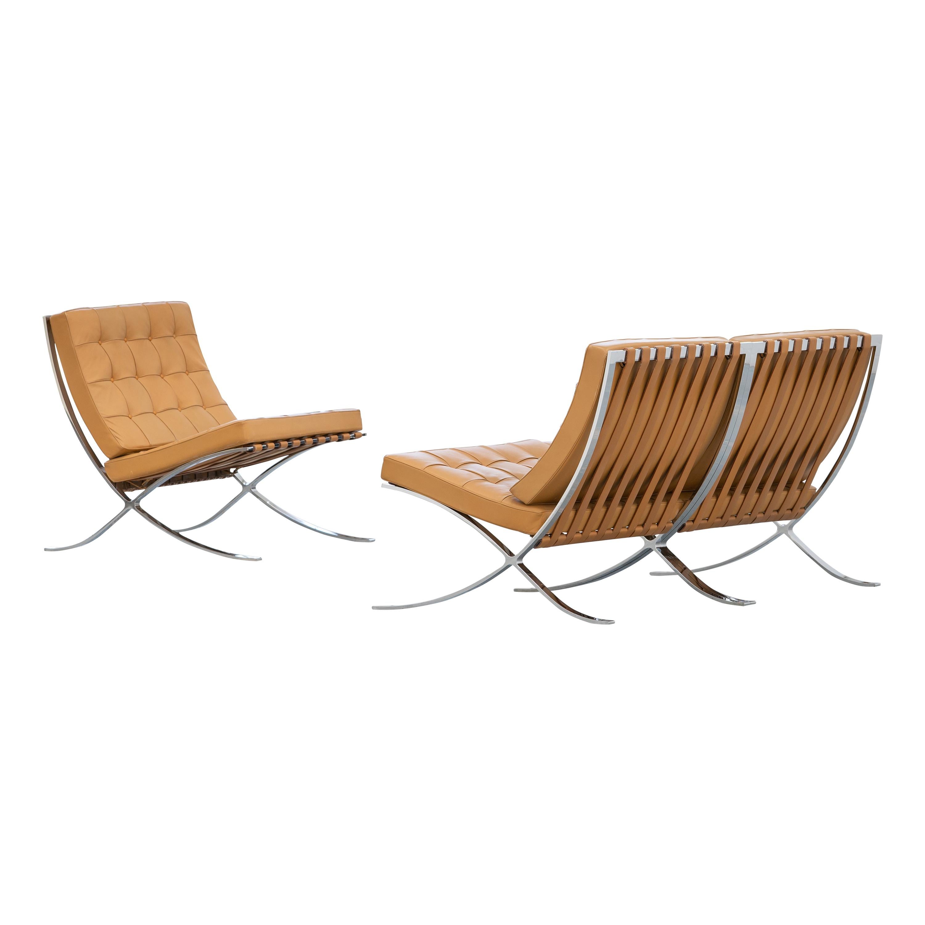 L. Mies van der Rohe, 3 Barcelona Chair, 1962 Edition by Knoll International