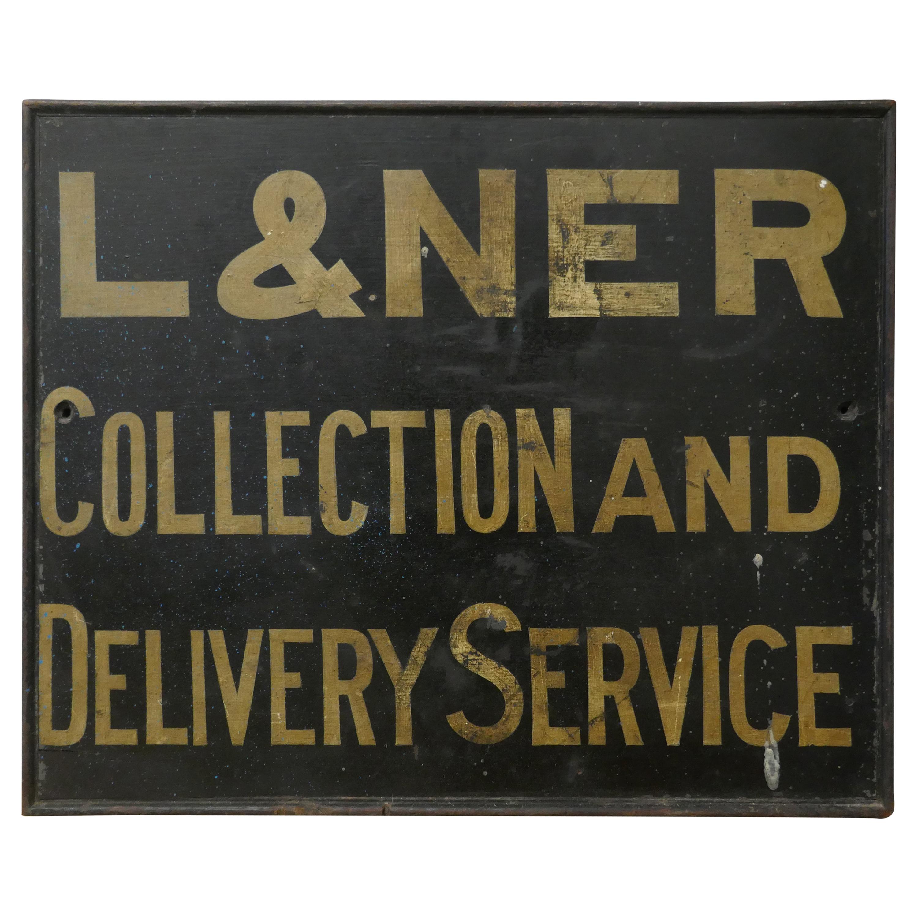 Holz-Eisenbahnschild von L & N E R