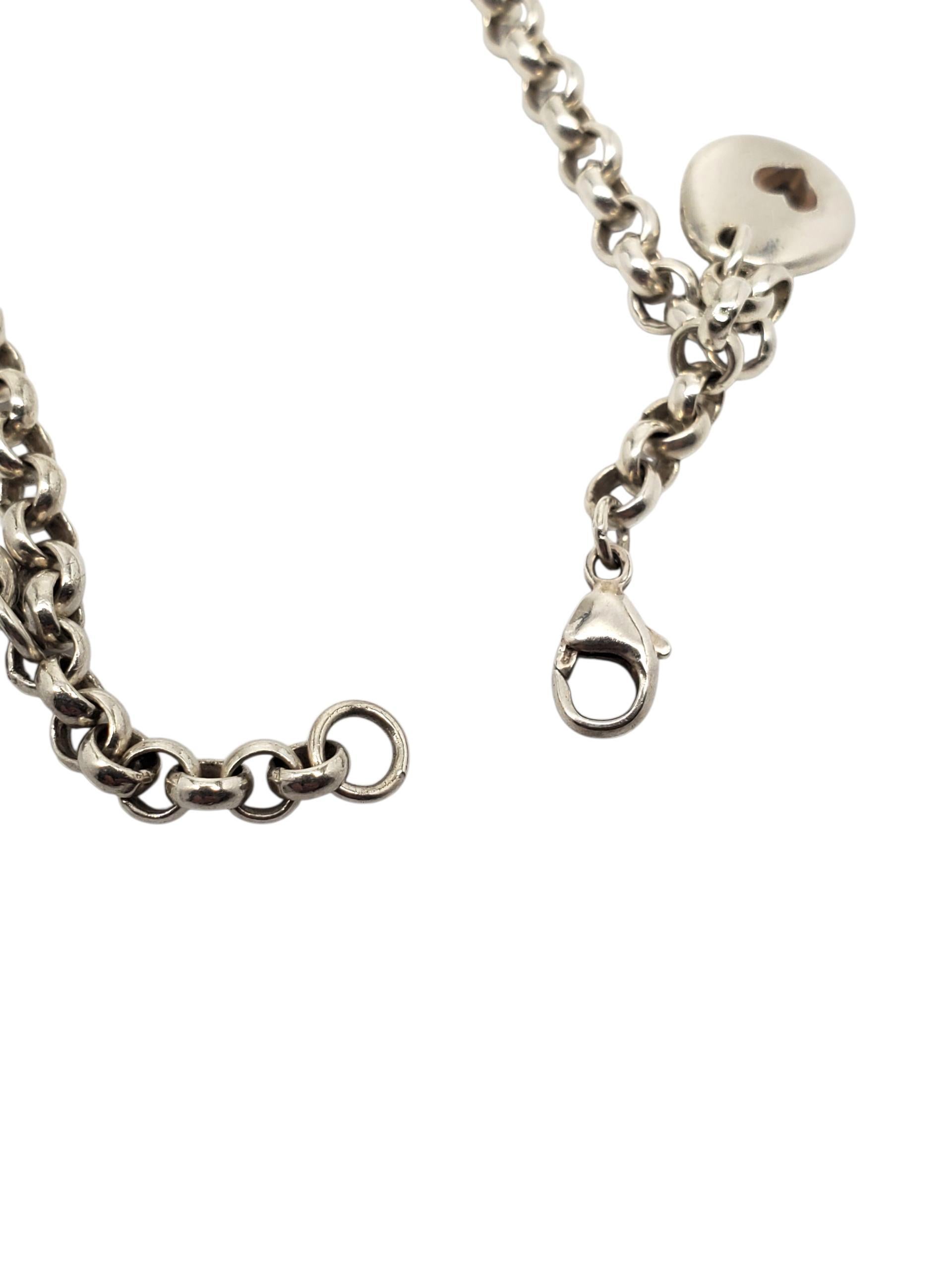 L & N Sterling Silber Dangle Link Charm Armband #22608 Damen im Angebot