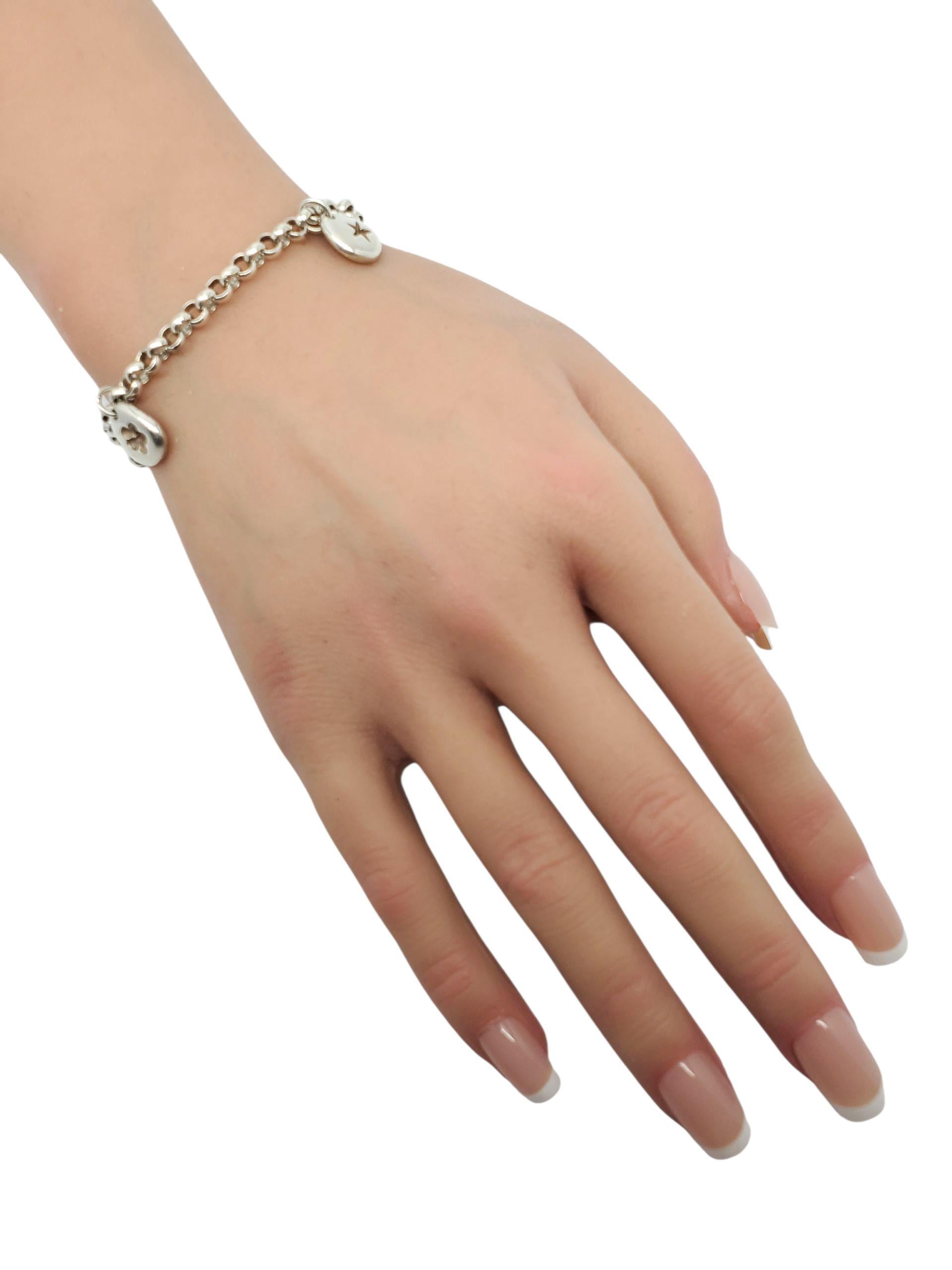 L & N Sterling Silber Dangle Link Charm Armband #22608 im Angebot 4