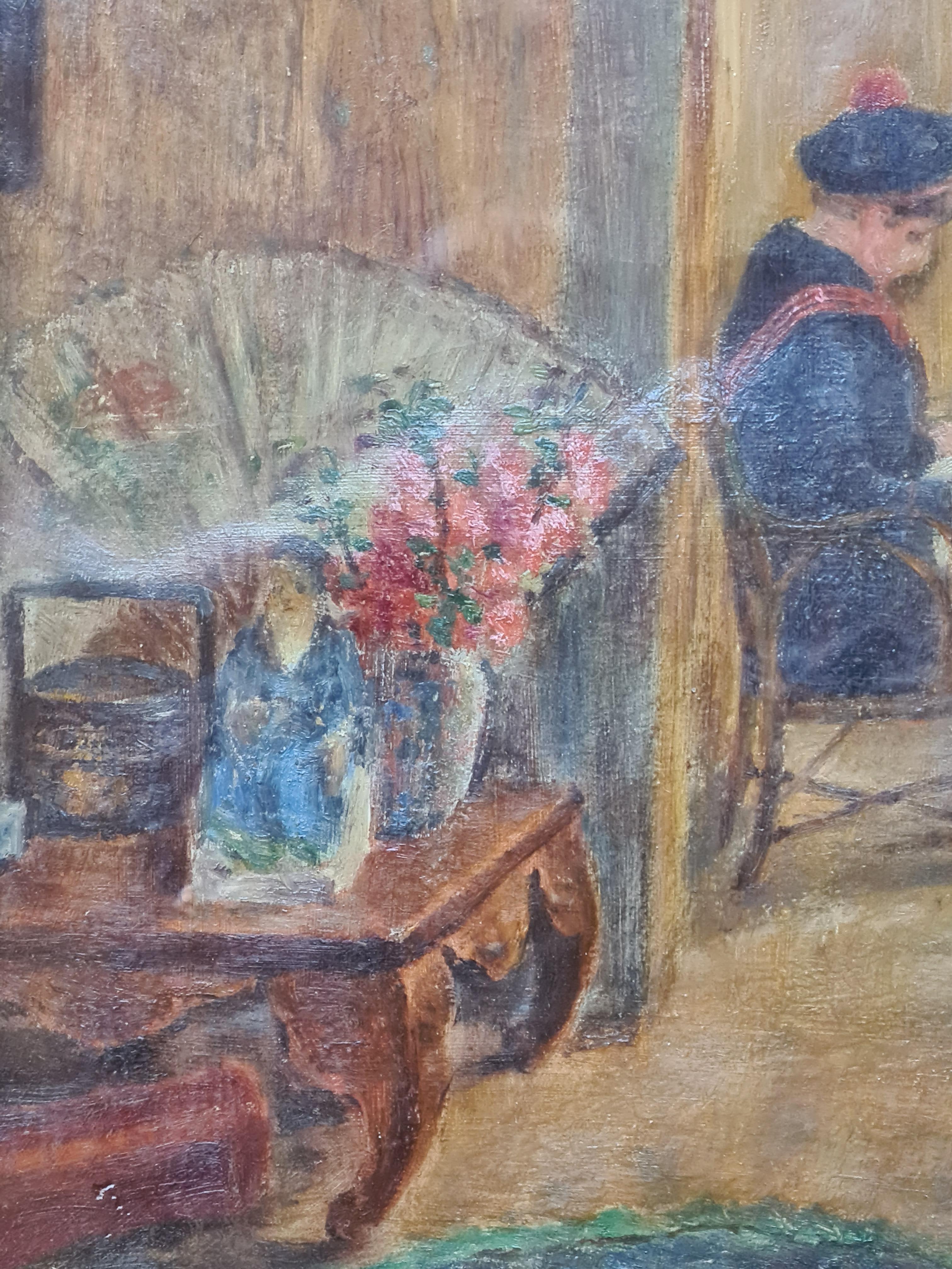 The Young Artist, Early 20th Century French Interior View, Chateau Vesoul 4