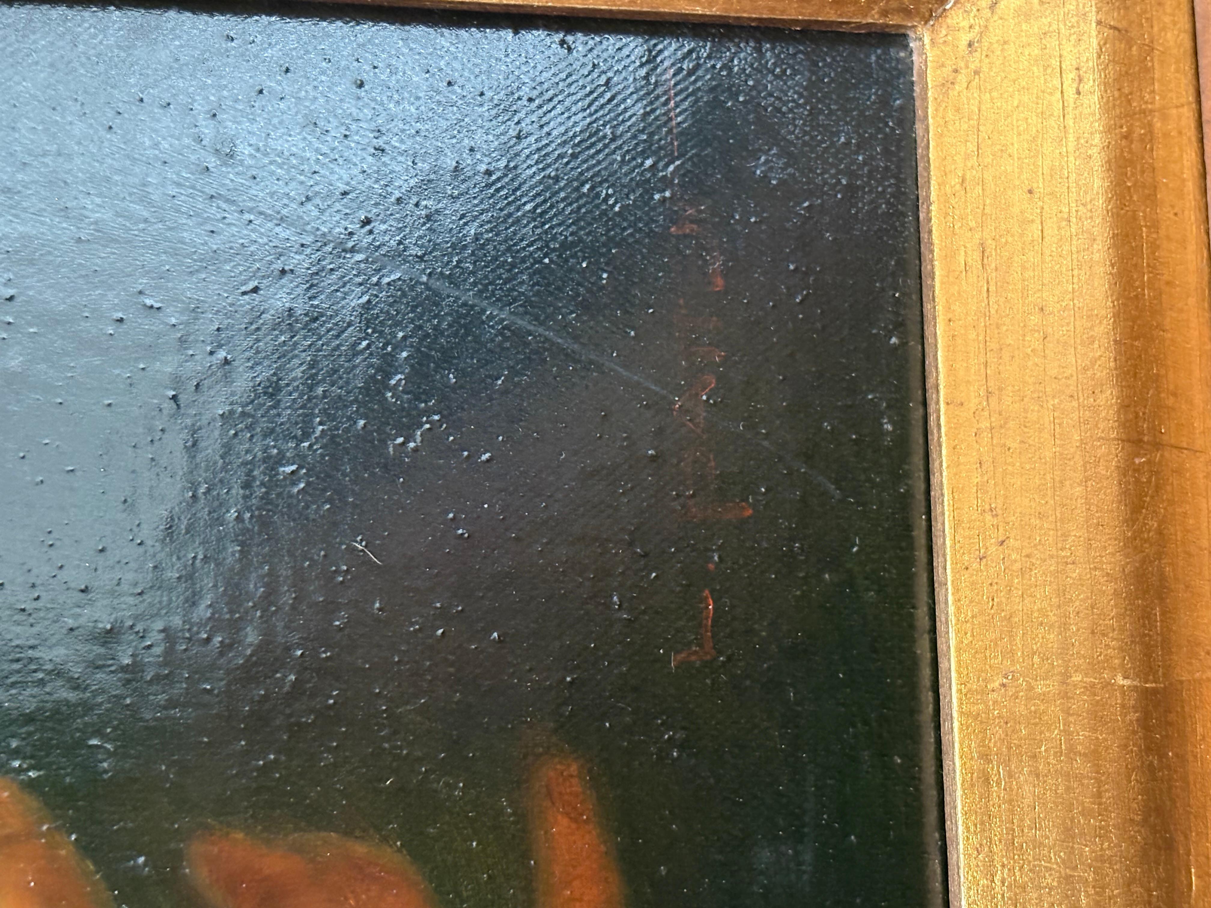 Firmado L. Patten lienzo al óleo original bien hecho. En buen estado medidas 23x20
