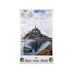 Circa 1930 original travel poster by L. Pécheny - Le Mont-Saint-Michel